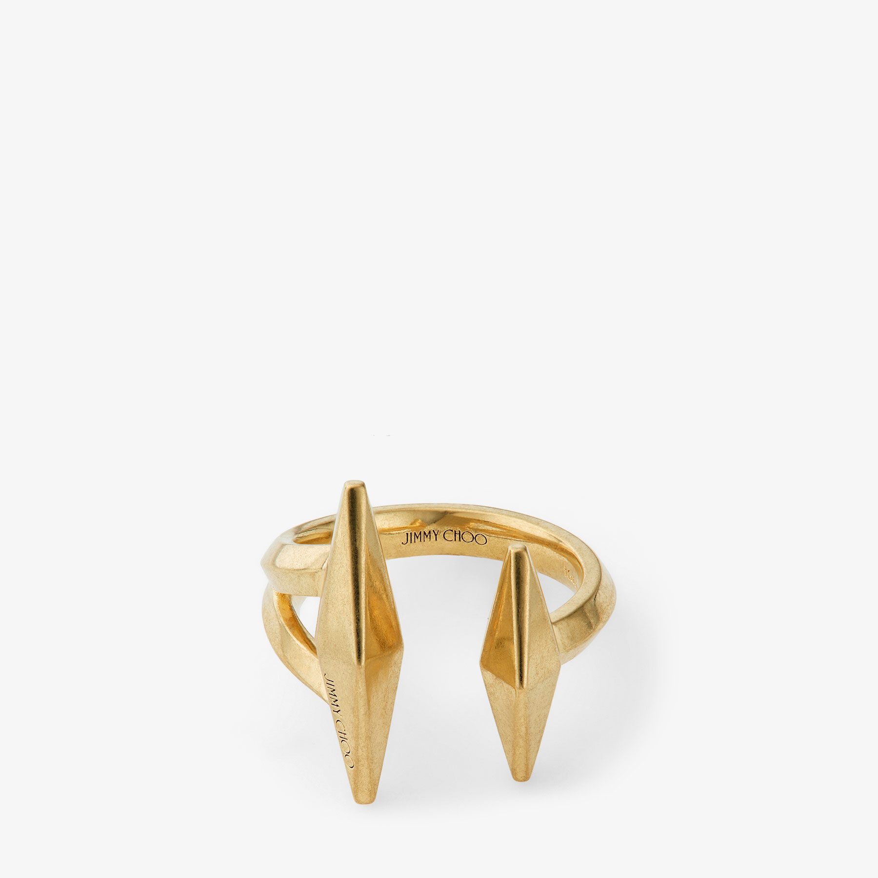 Double Diamond Ring Gold Finish Double Ring