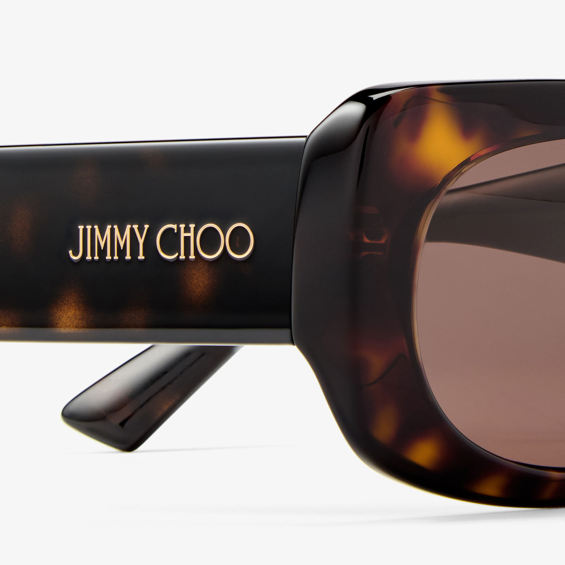 Emeline Brown Havana Rectangle Frame Sunglasses