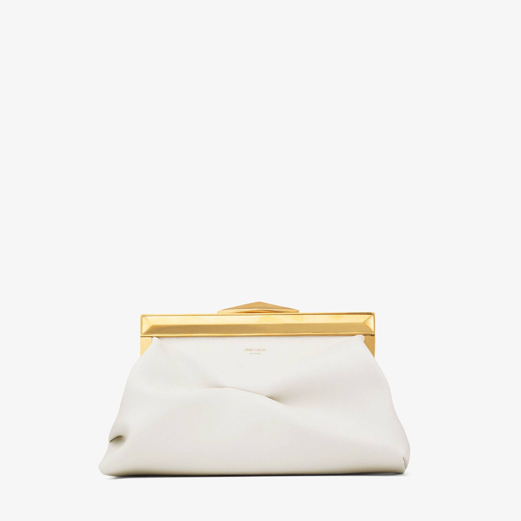 Diamond Frame Clutch S Latte Leather Clutch Bag