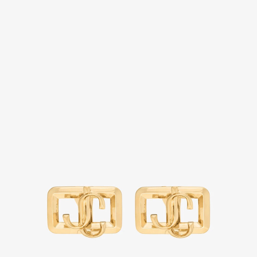 Square JC Earring Gold-Finish Square Earrings