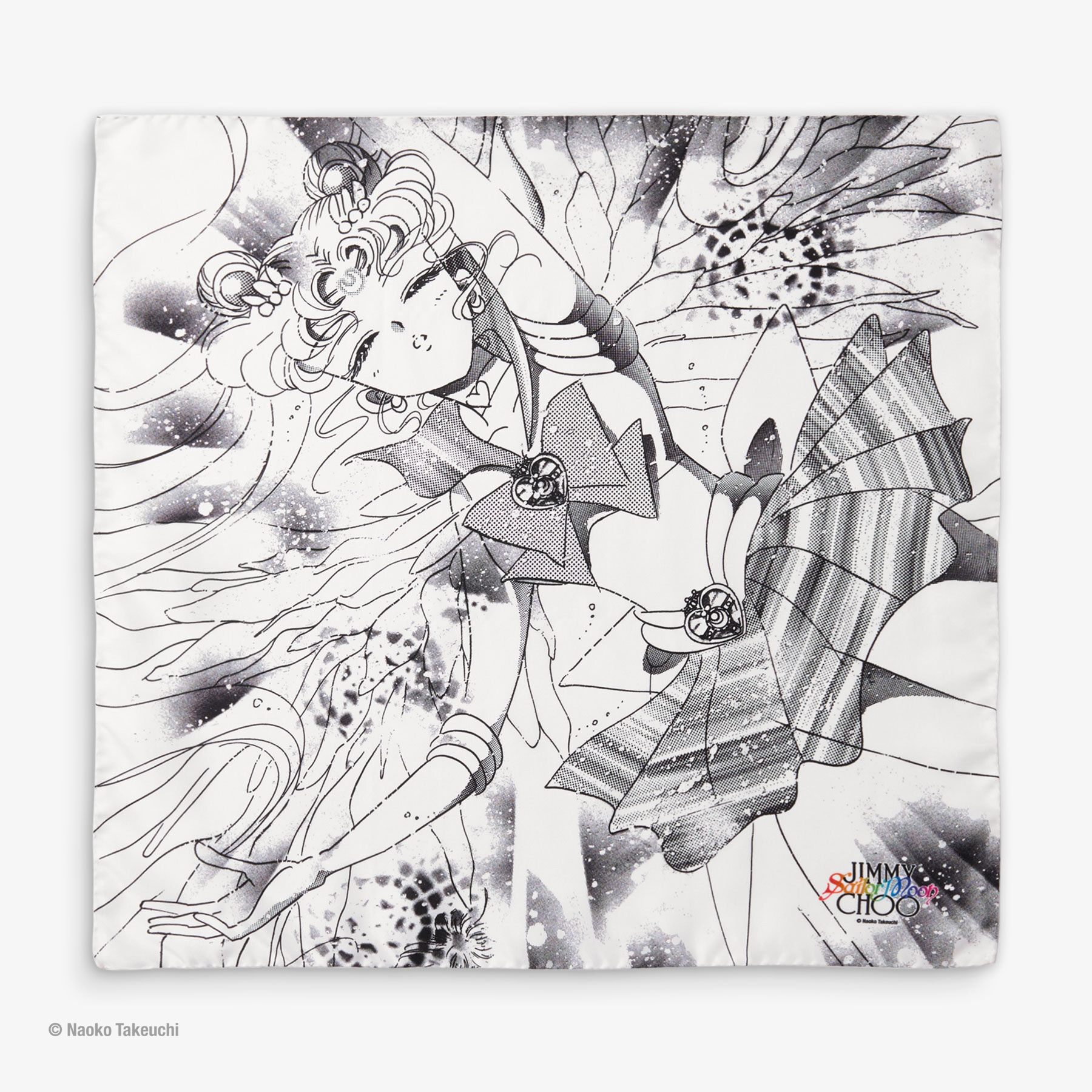 Super Sailor Moon Foulard Monochrome Manga Print Silk Scarf