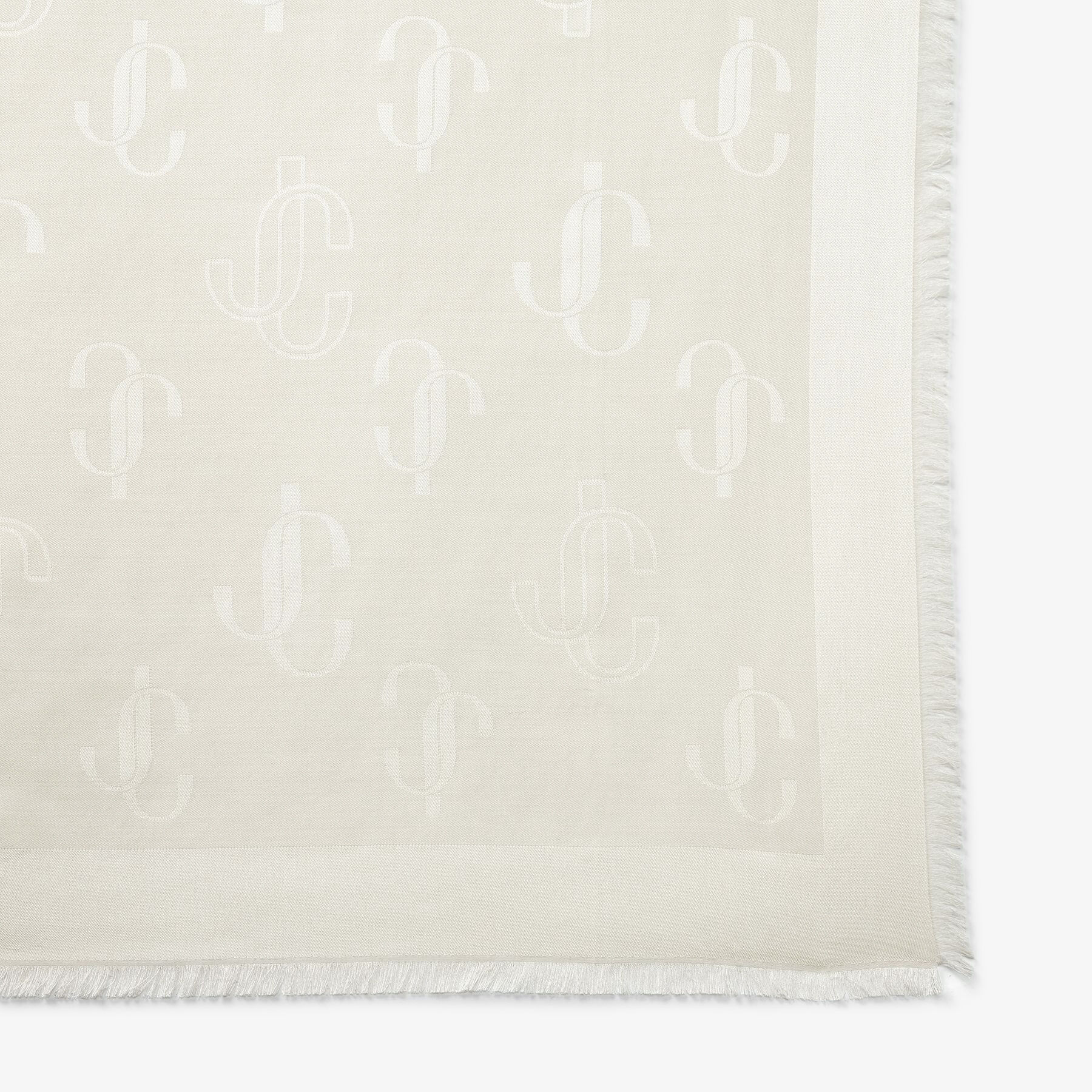 Emani Latte Silk and Wool Jacquard Shawl