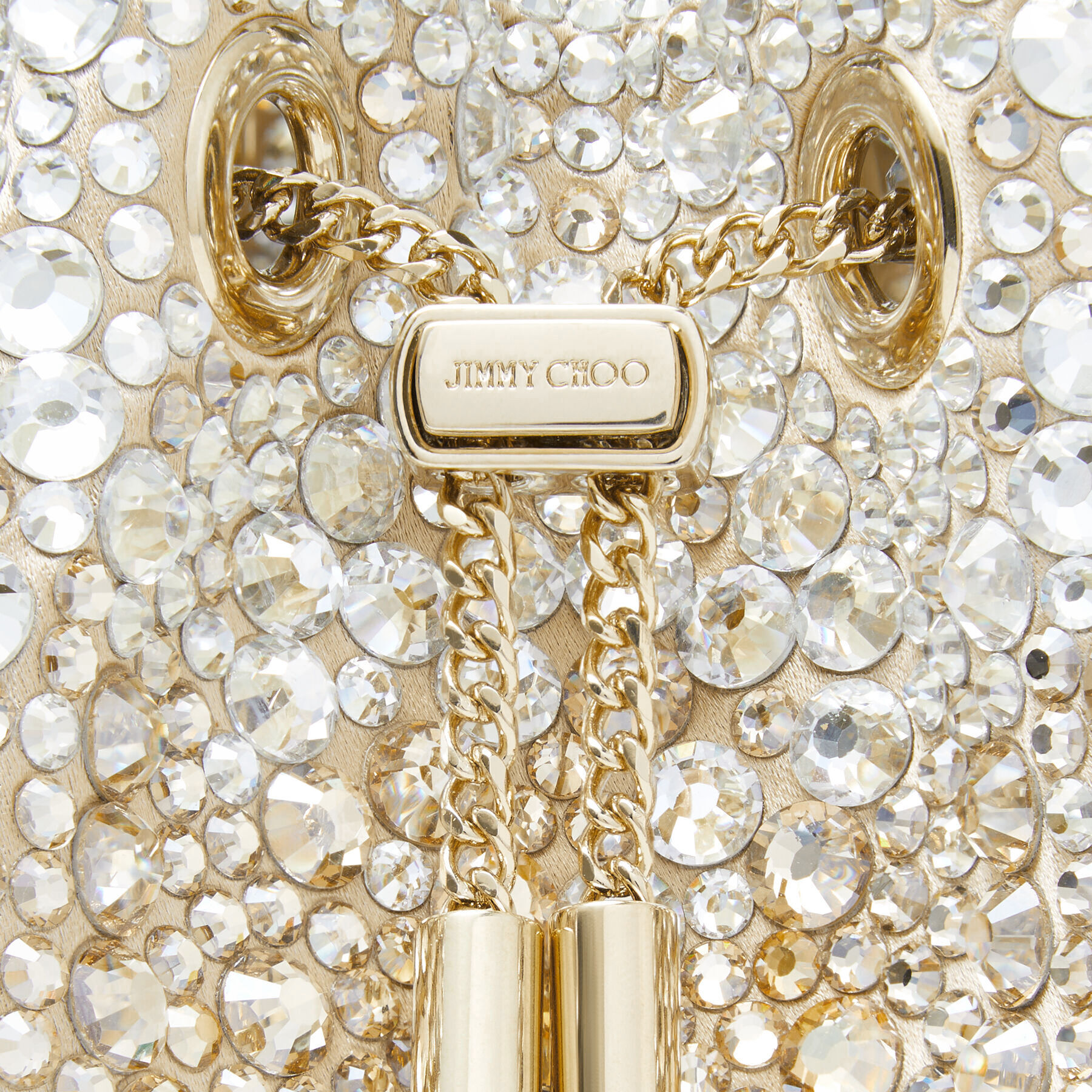 Bon Bon Gold Satin Bag with Crystals