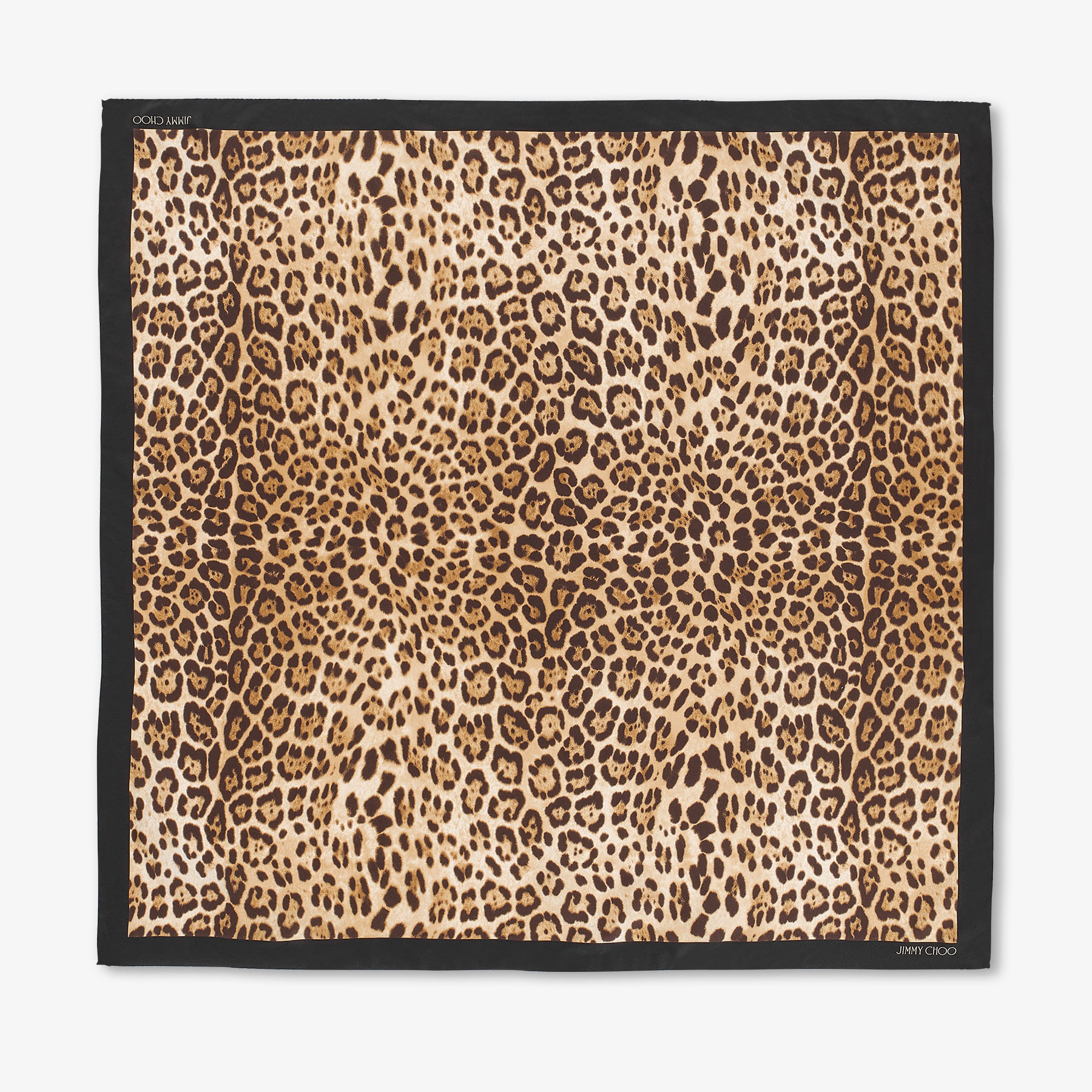 Reta Natural Leopard Print Silk Foulard