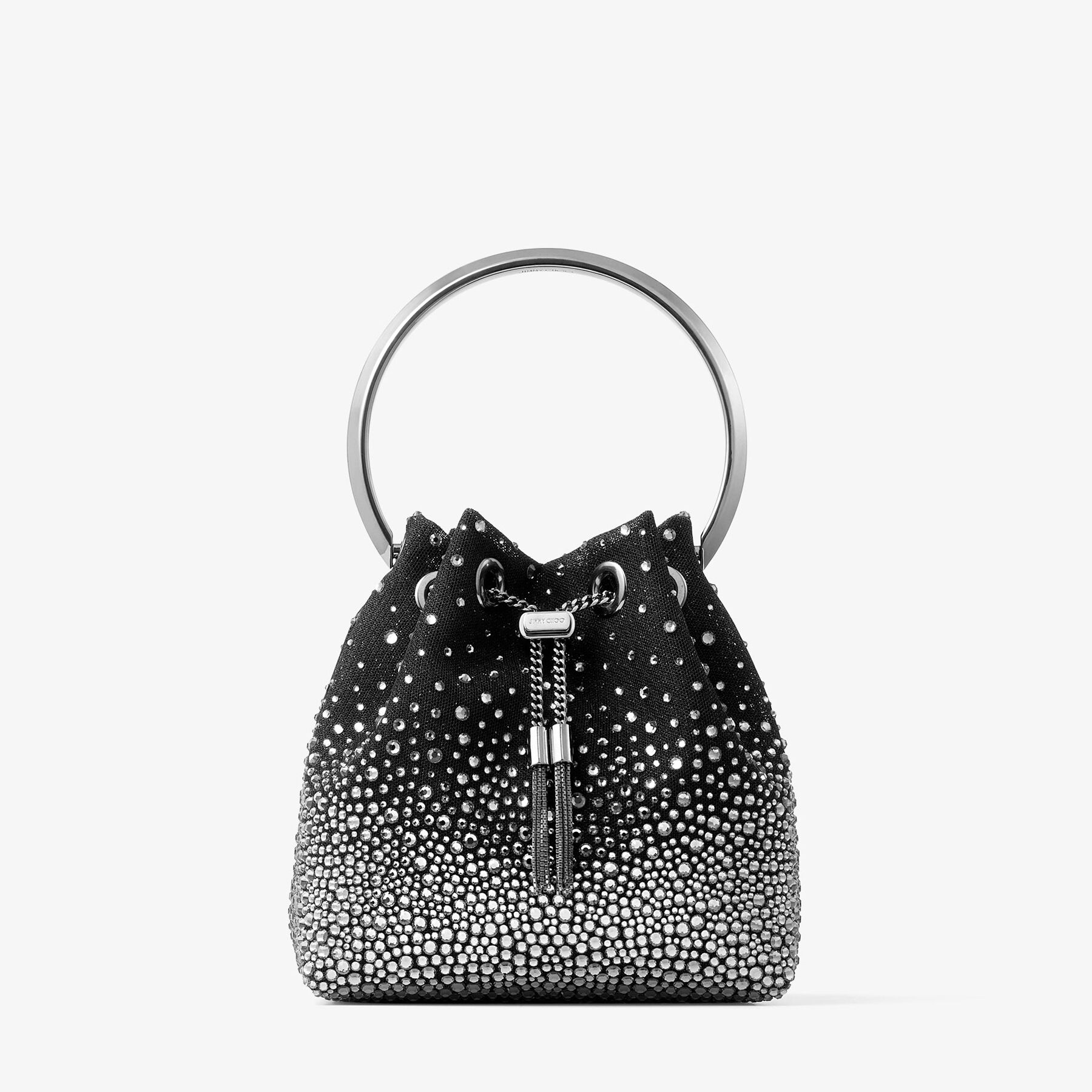 Bon Bon Black Crystal Mesh Bag