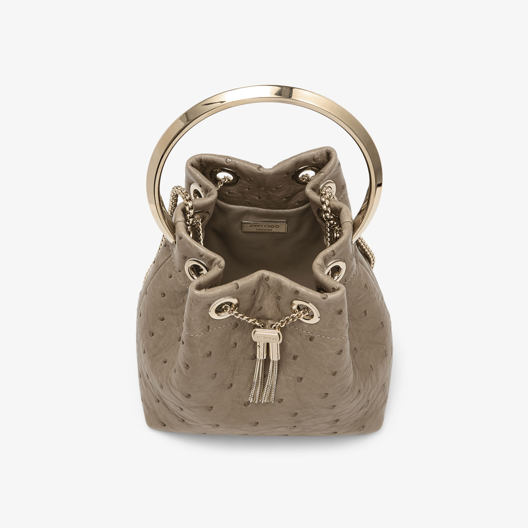 Bon Bon Taupe Ostrich Leather Bag