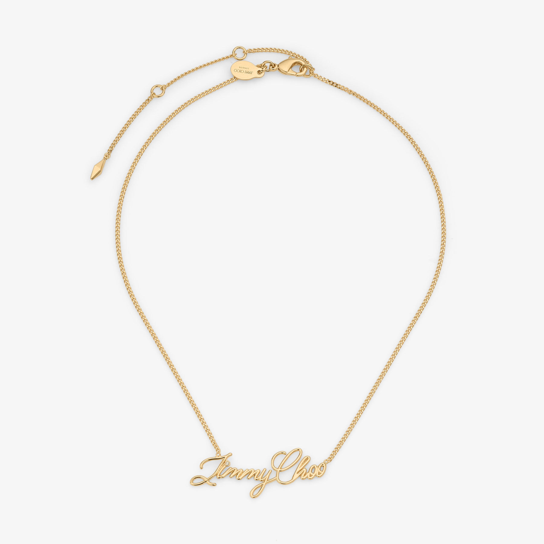 Logo Script Necklace Gold Finish Script Necklace