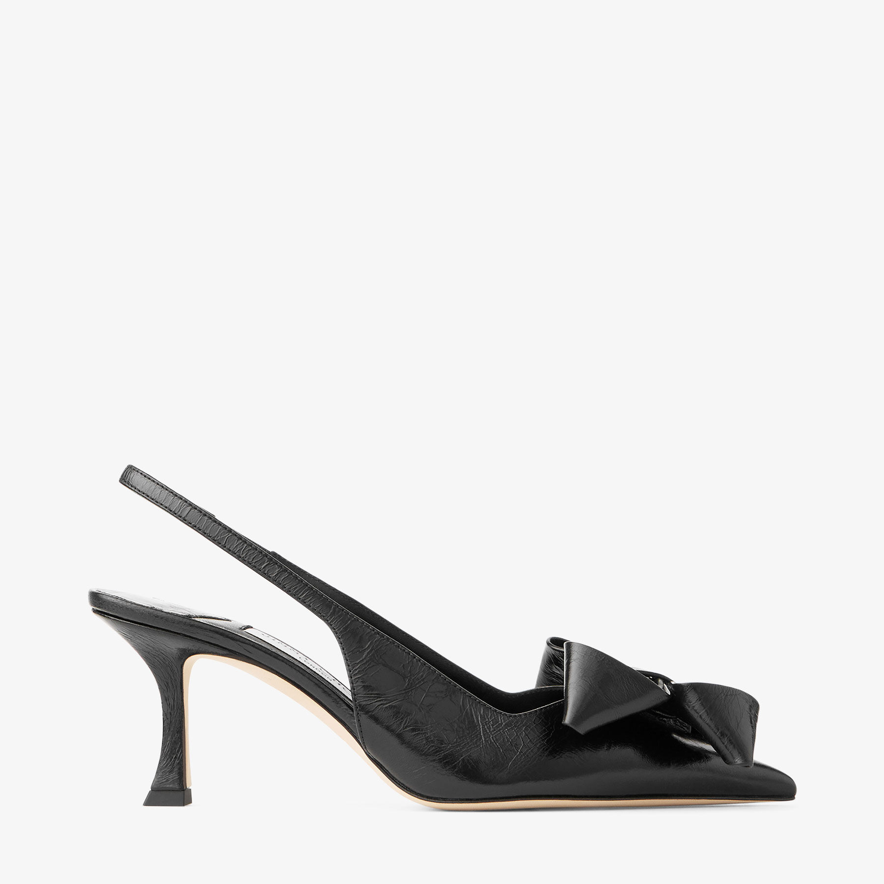 Staz Slingback 70 Black Vintage Metallic Leather Pumps