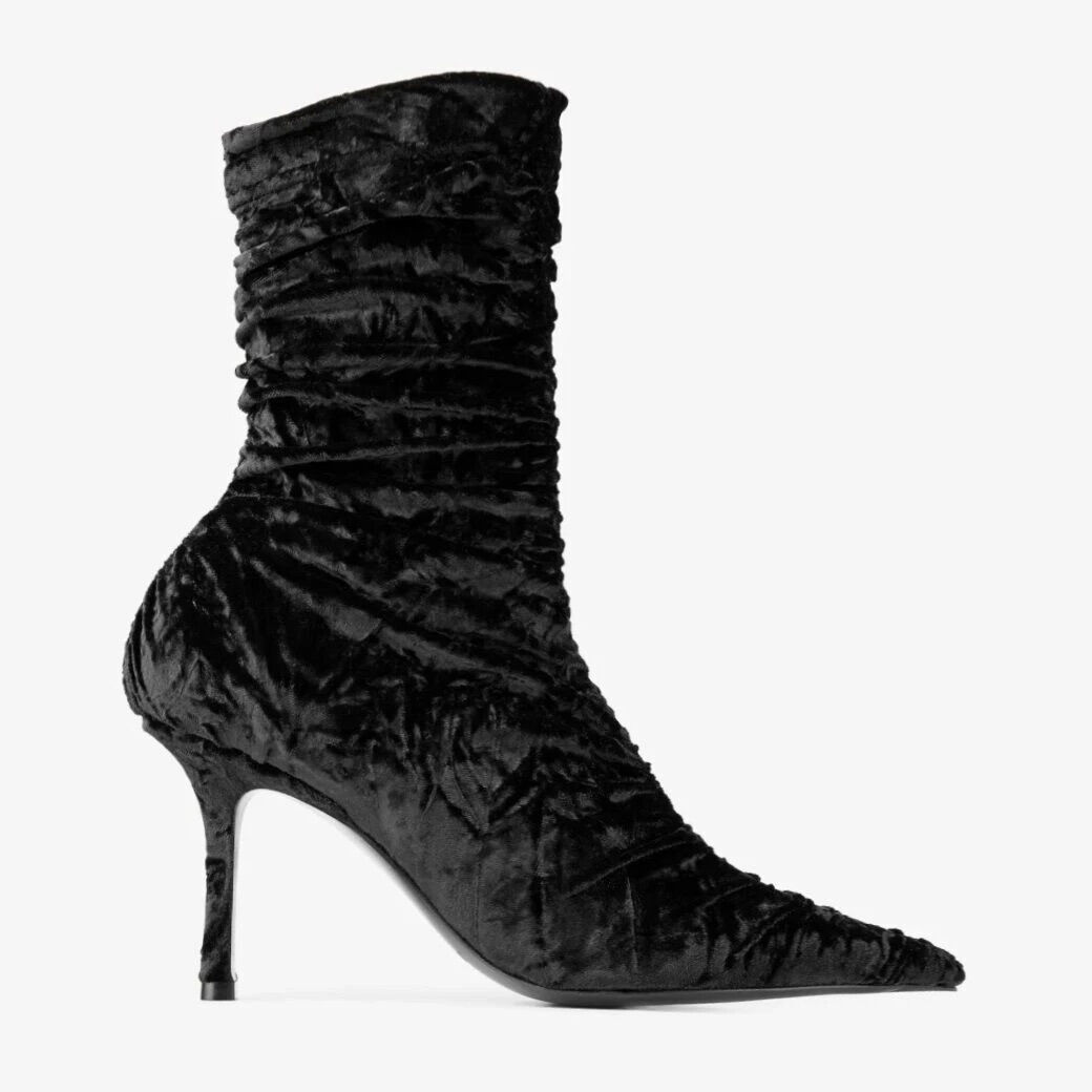 Lotta Ankle Boot 85 Black Velvet Ankle Boots
