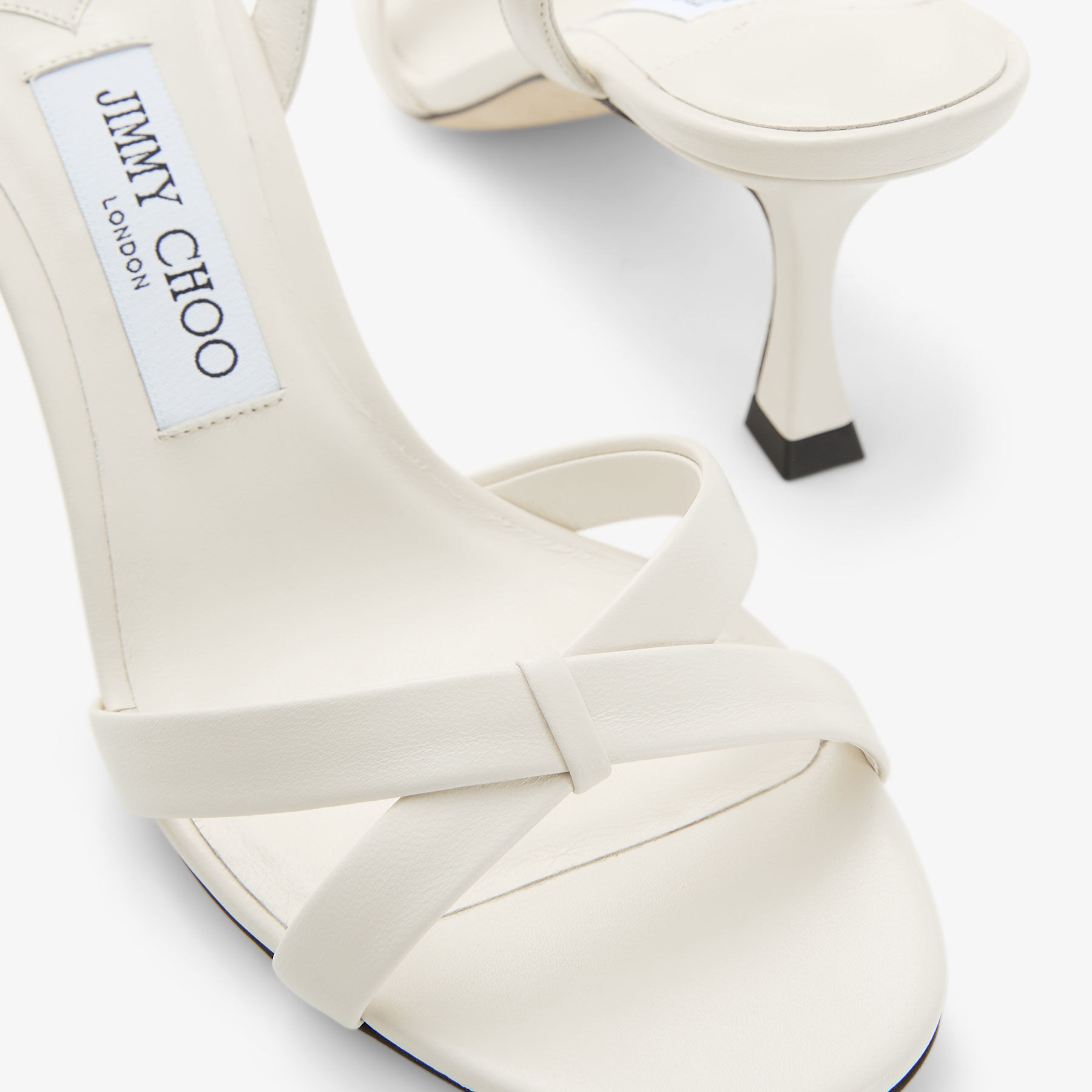 Elsy 70 Latte Nappa Leather Crossover Slingback