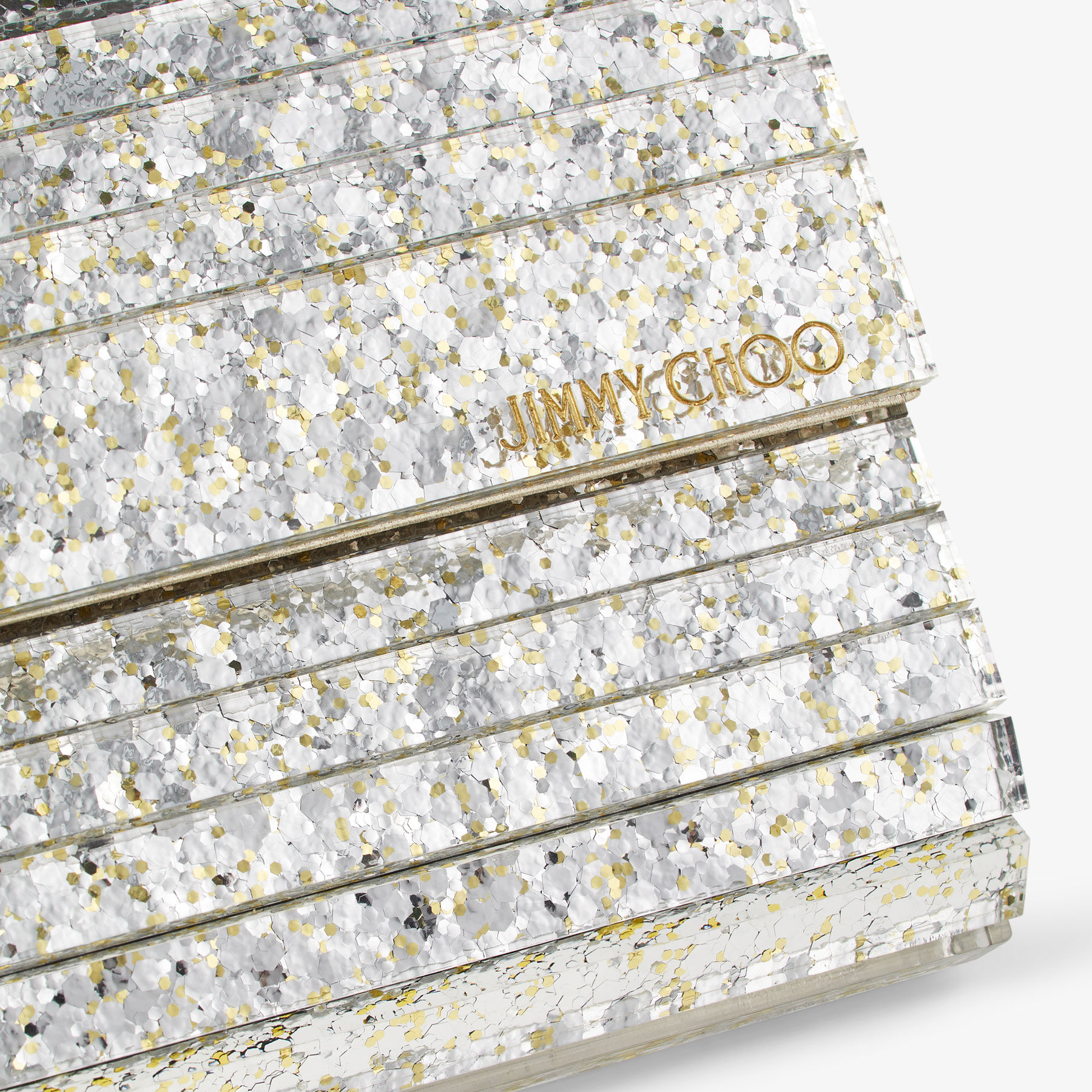 Sweetie Champagne Coarse Glitter Acrylic Clutch Bag