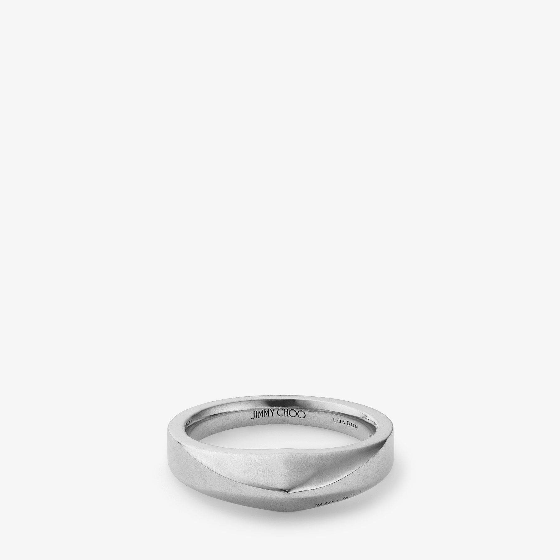 Diamond Signet Ring Silver Finish Signet Ring