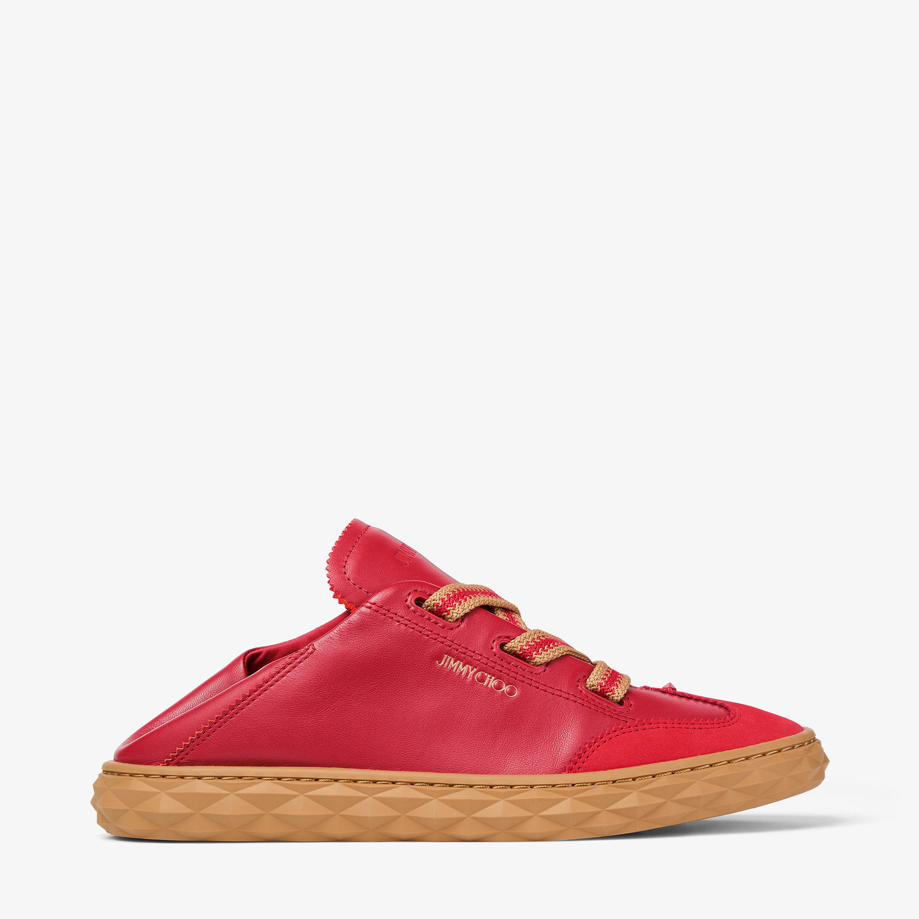 Diamond Light Flex F Ruby Red Leather Trainers