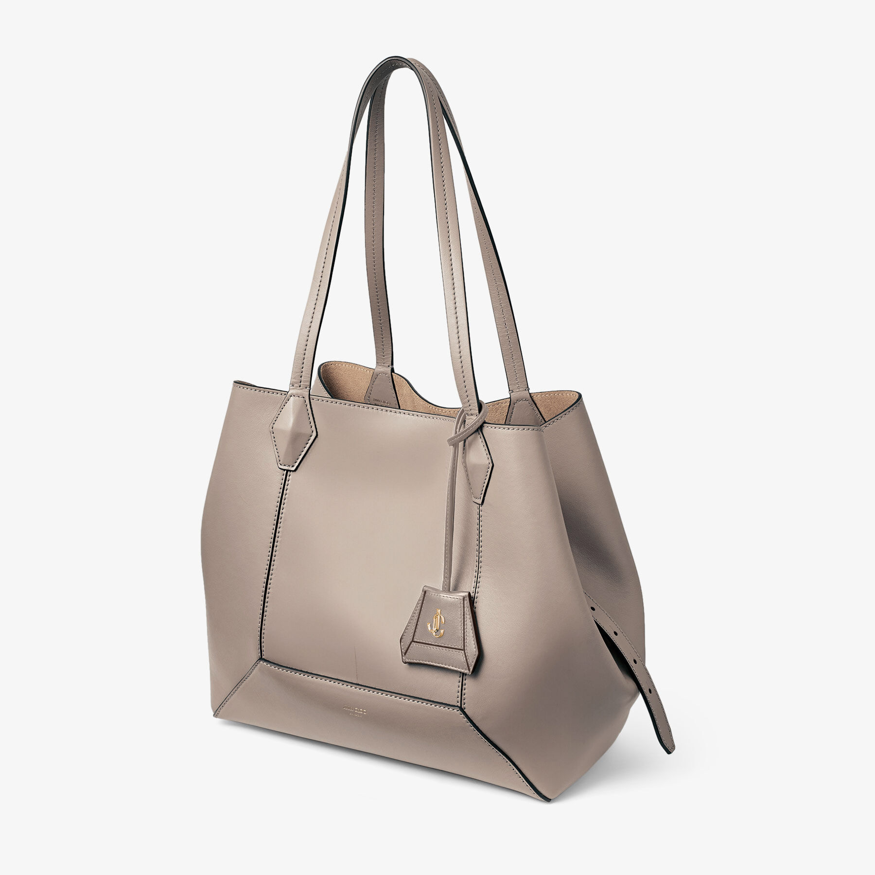 Diamond Tote M Taupe Calf Leather Tote Bag