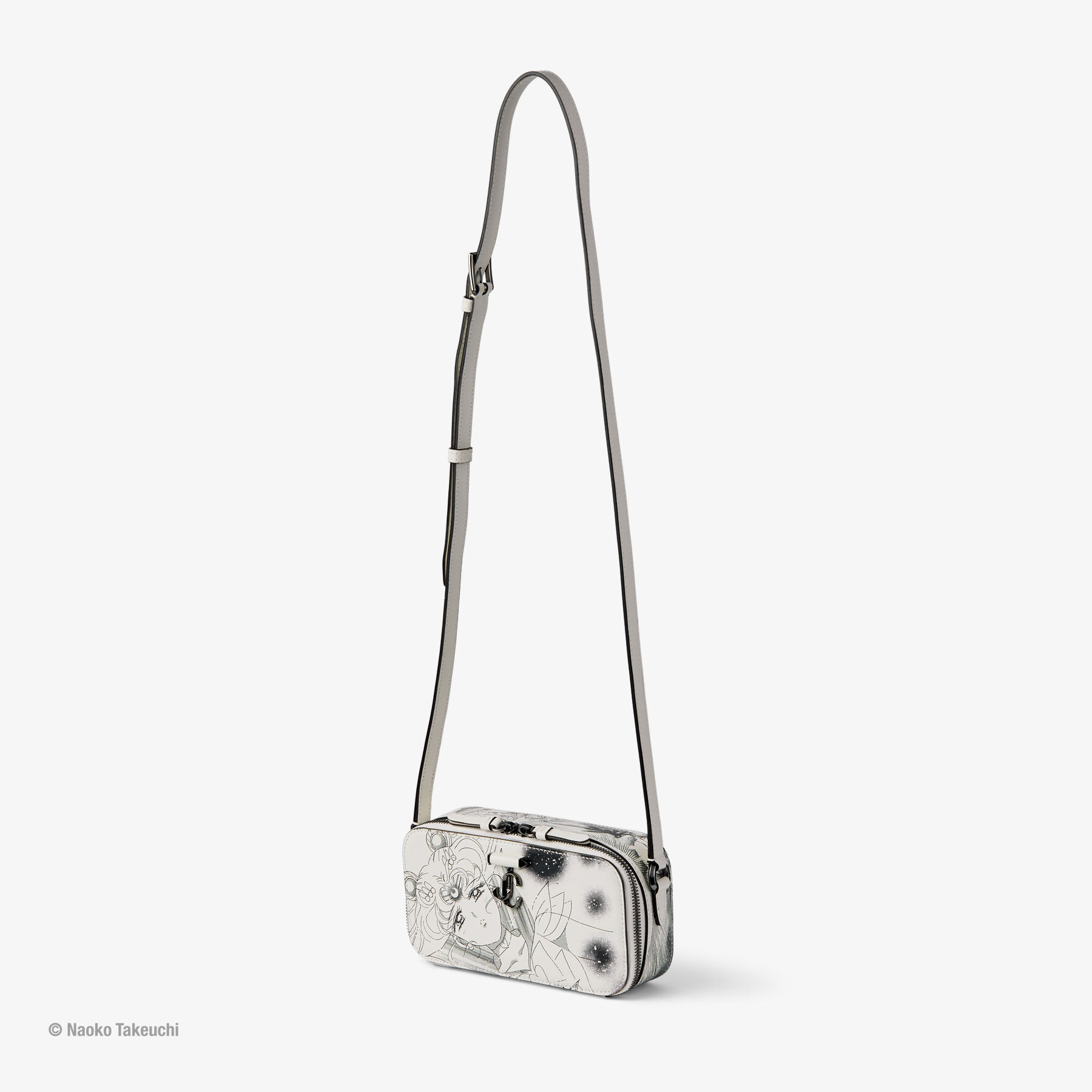 Sailor Guardians  Phone Holder White Manga Print Leather Phone Bag