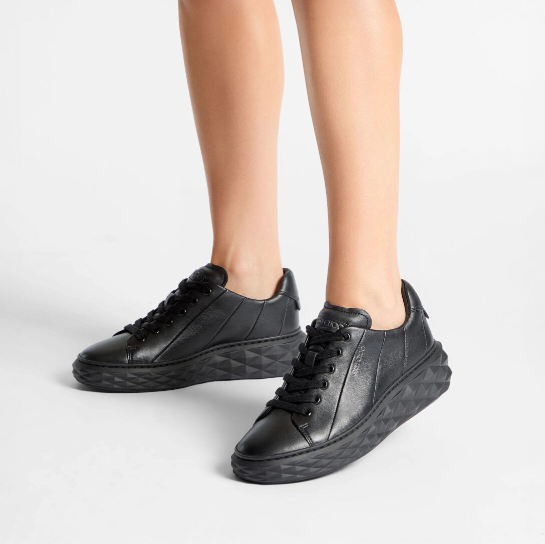 Diamond Light Maxi F Black Nappa Leather Trainers