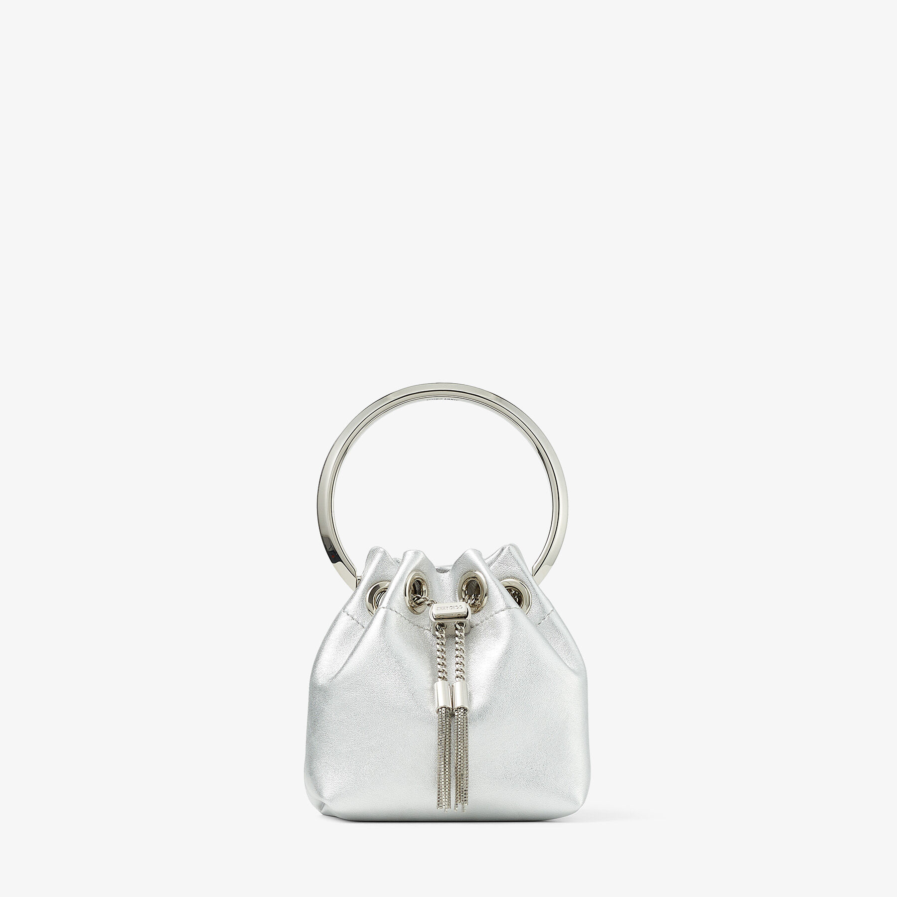 Micro Bon Bon Silver Metallic Nappa Mini Bag