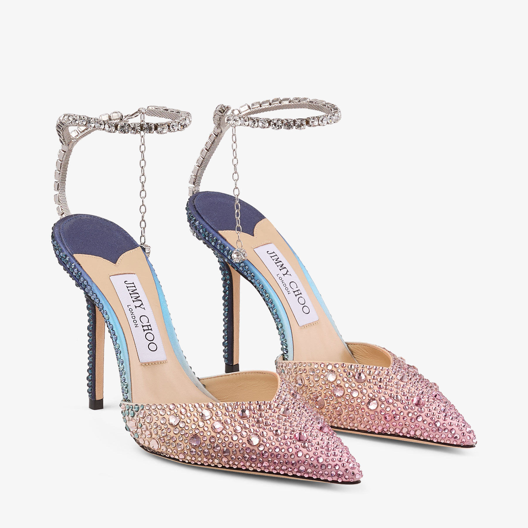 Saeda 100 Sunrise Satin Crystal Pumps