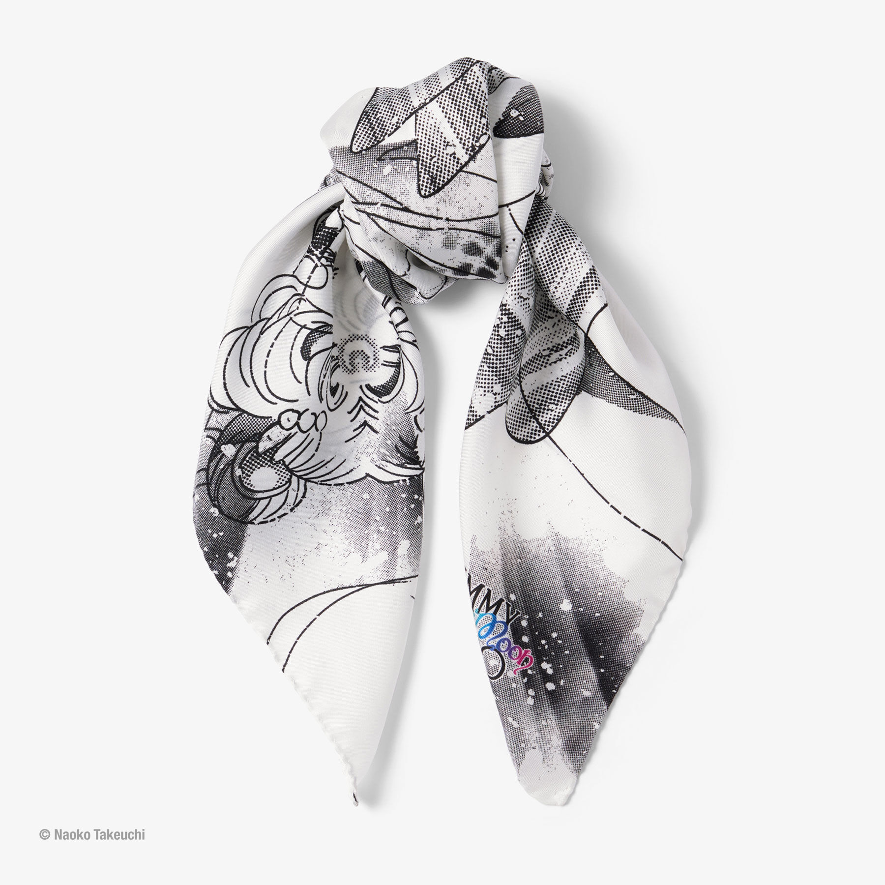 Super Sailor Moon Foulard Monochrome Manga Print Silk Scarf