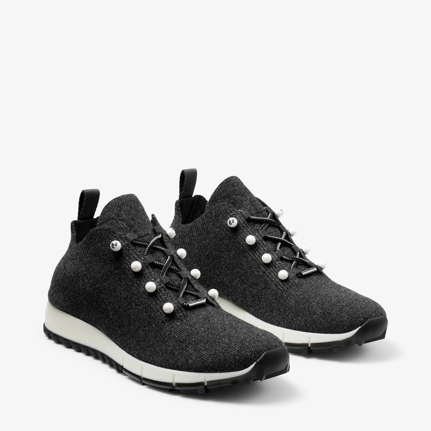 Veles Black Cashmere Knit Trainers