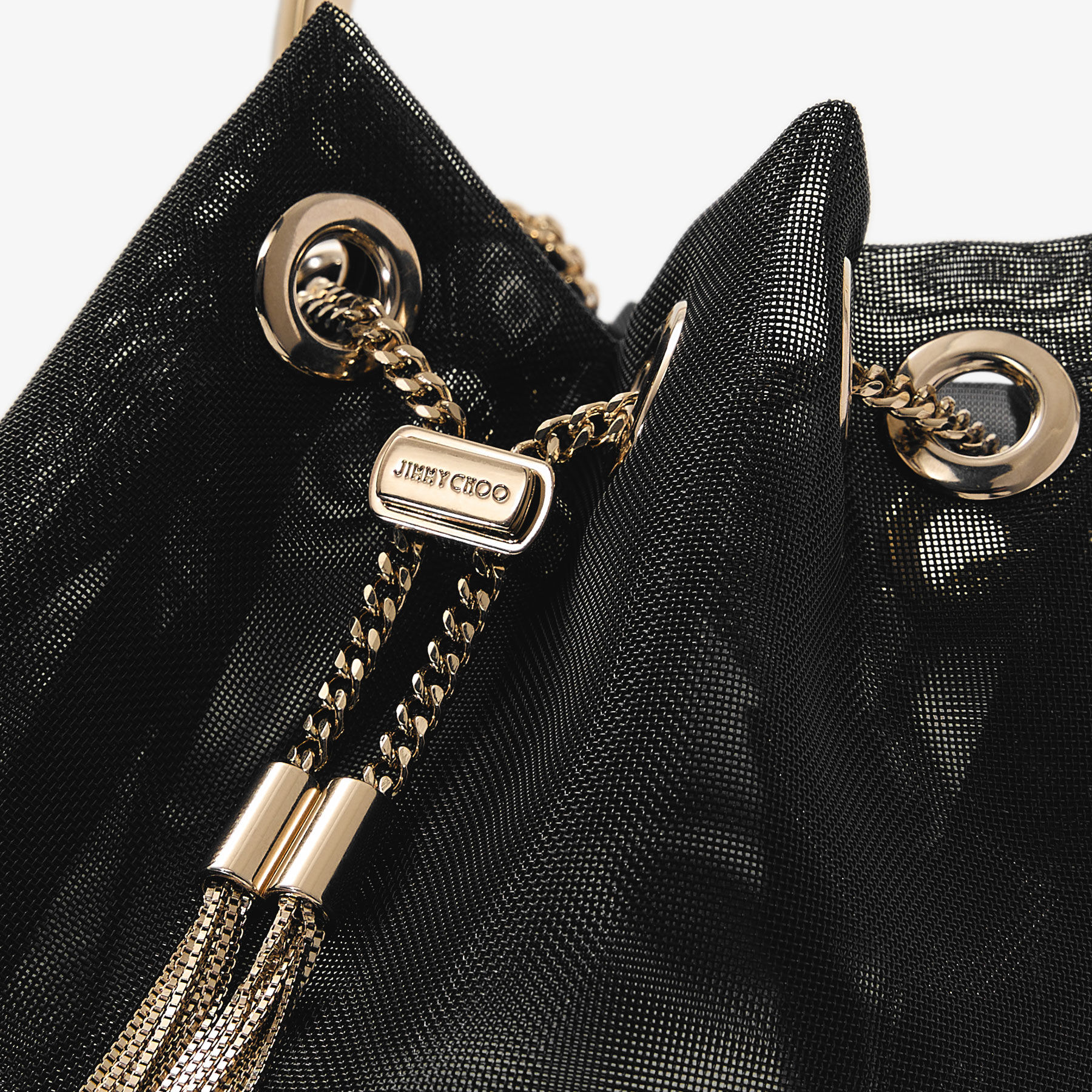 Bon Bon Black Mesh Bucket Bag