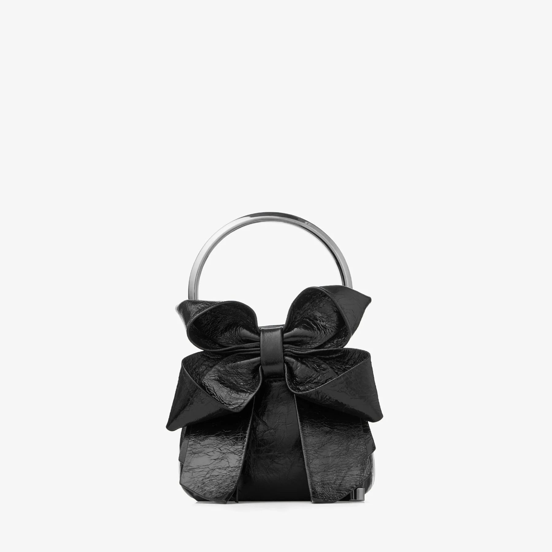 Micro Bon Bon Black Vintage Metallic Leather Mini Bag