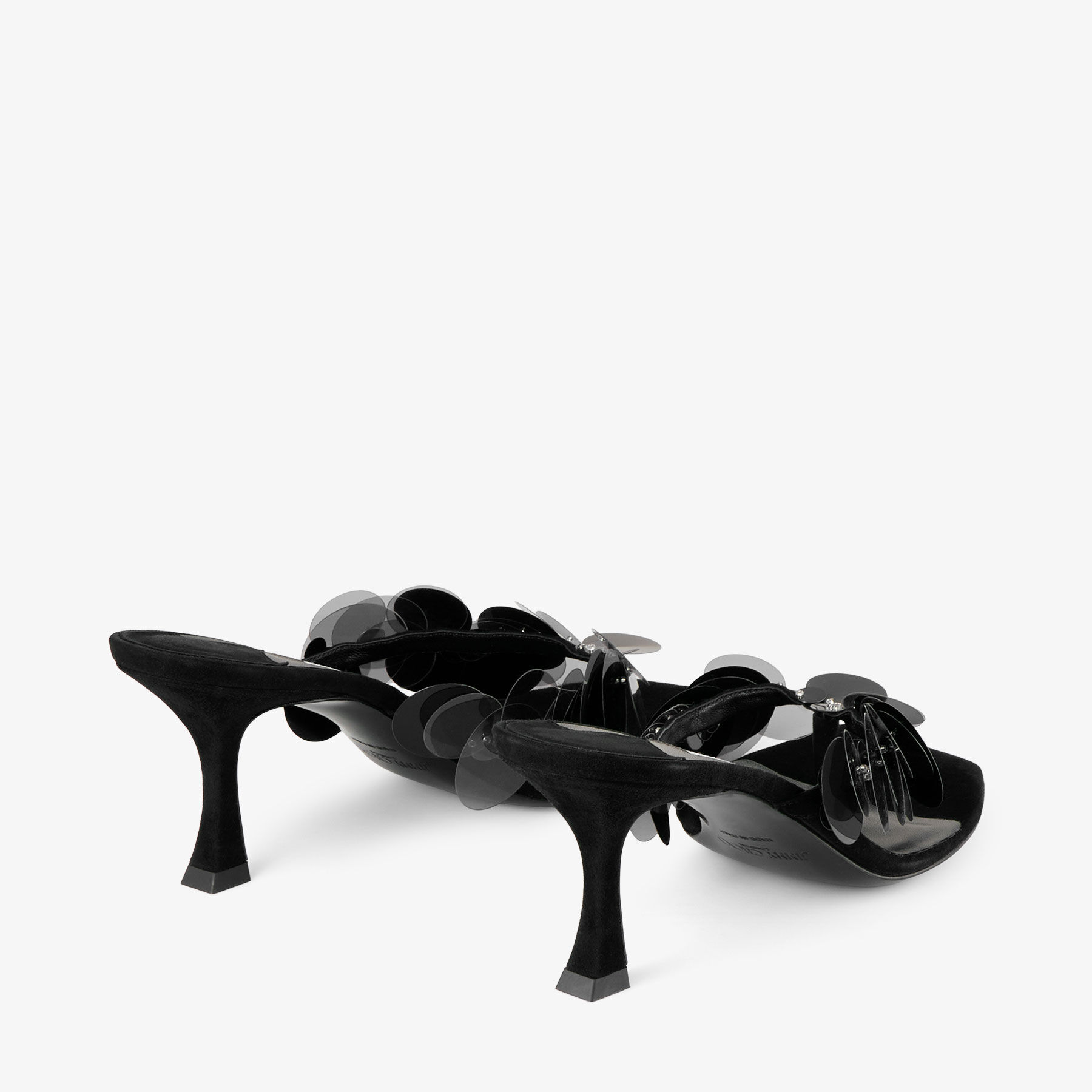 Freja 70 Black Suede Paillette Sandals