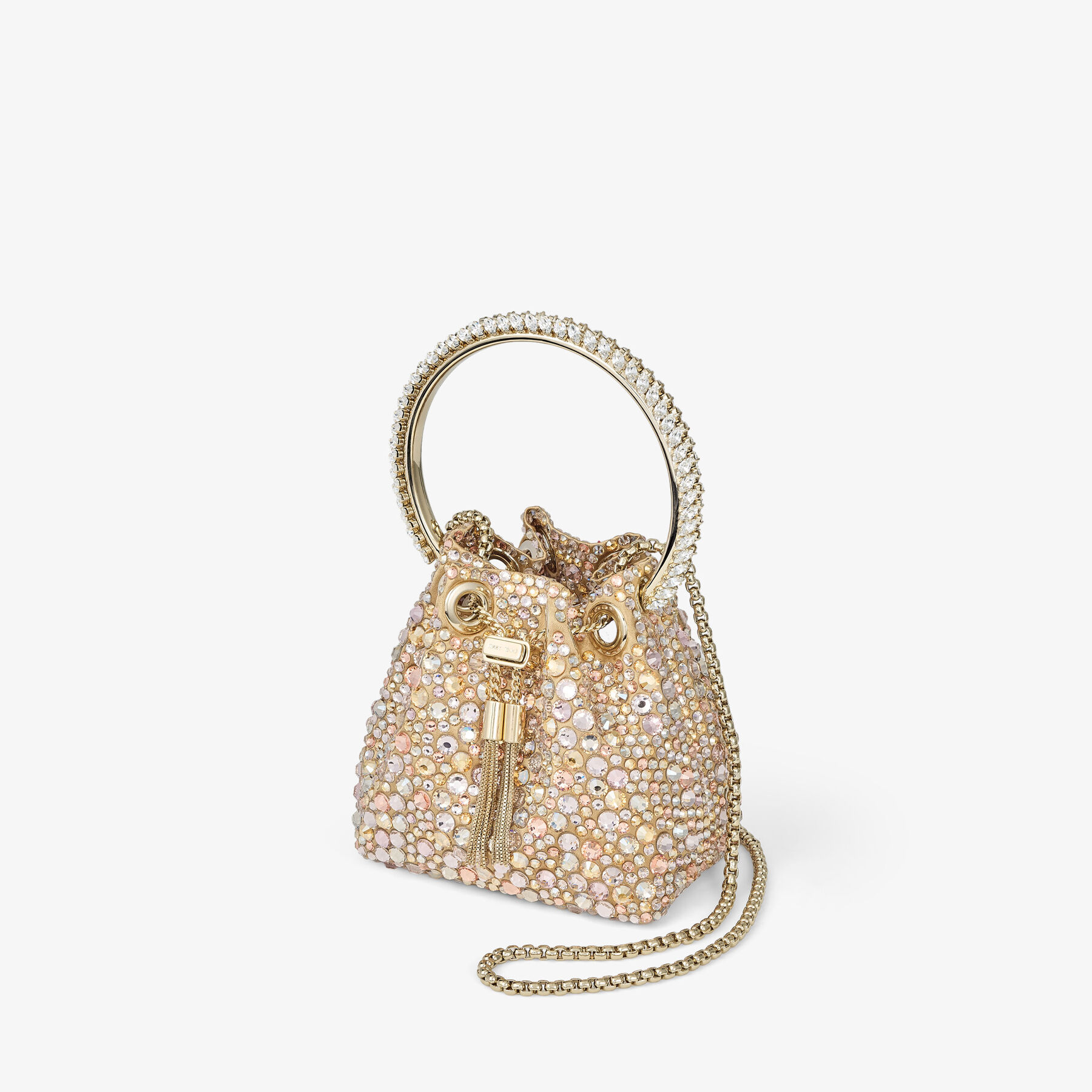 Micro Bon Bon Gold Satin Crystal Mini Bag