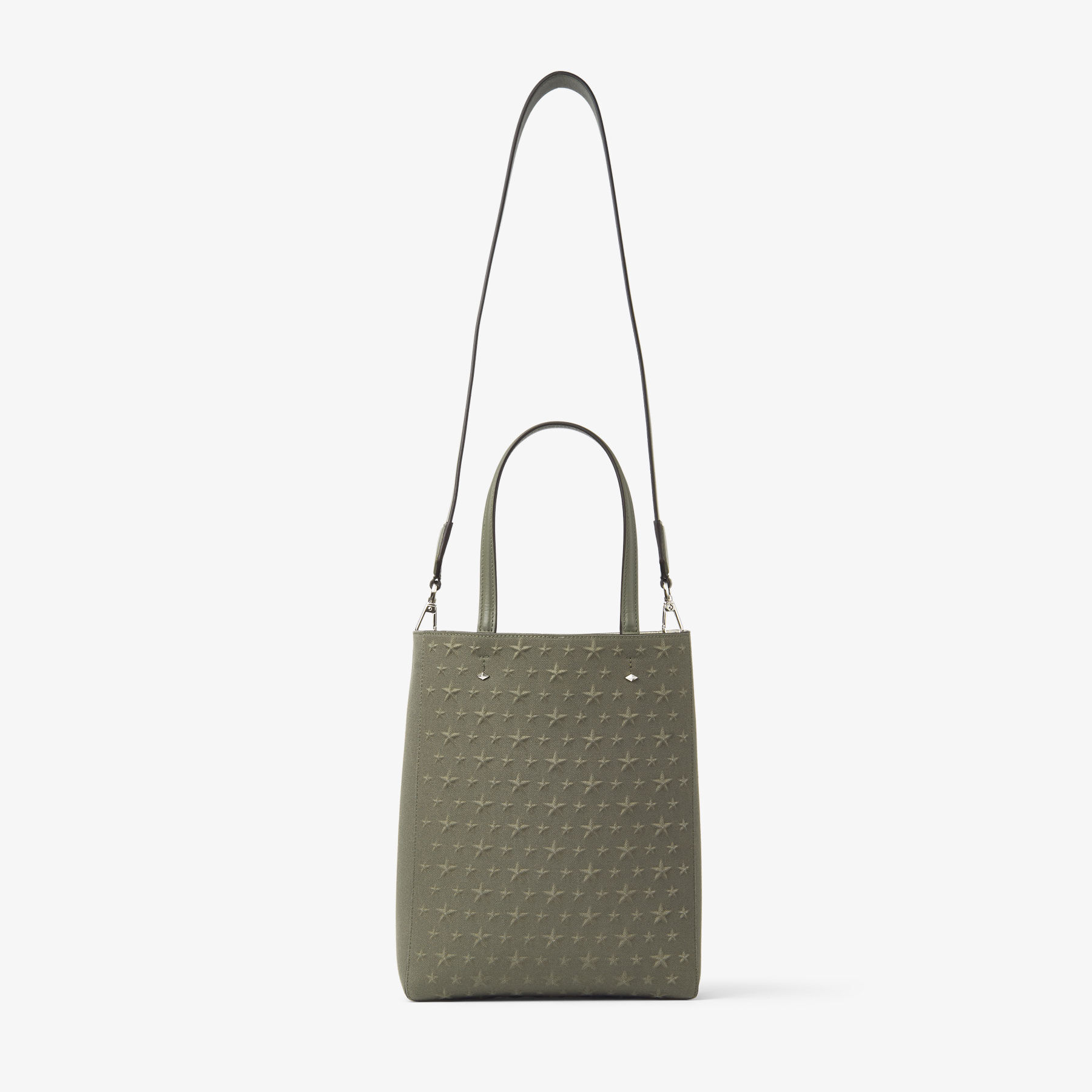 Lenny North-South M-M Green Embossed Canvas Tote Bag