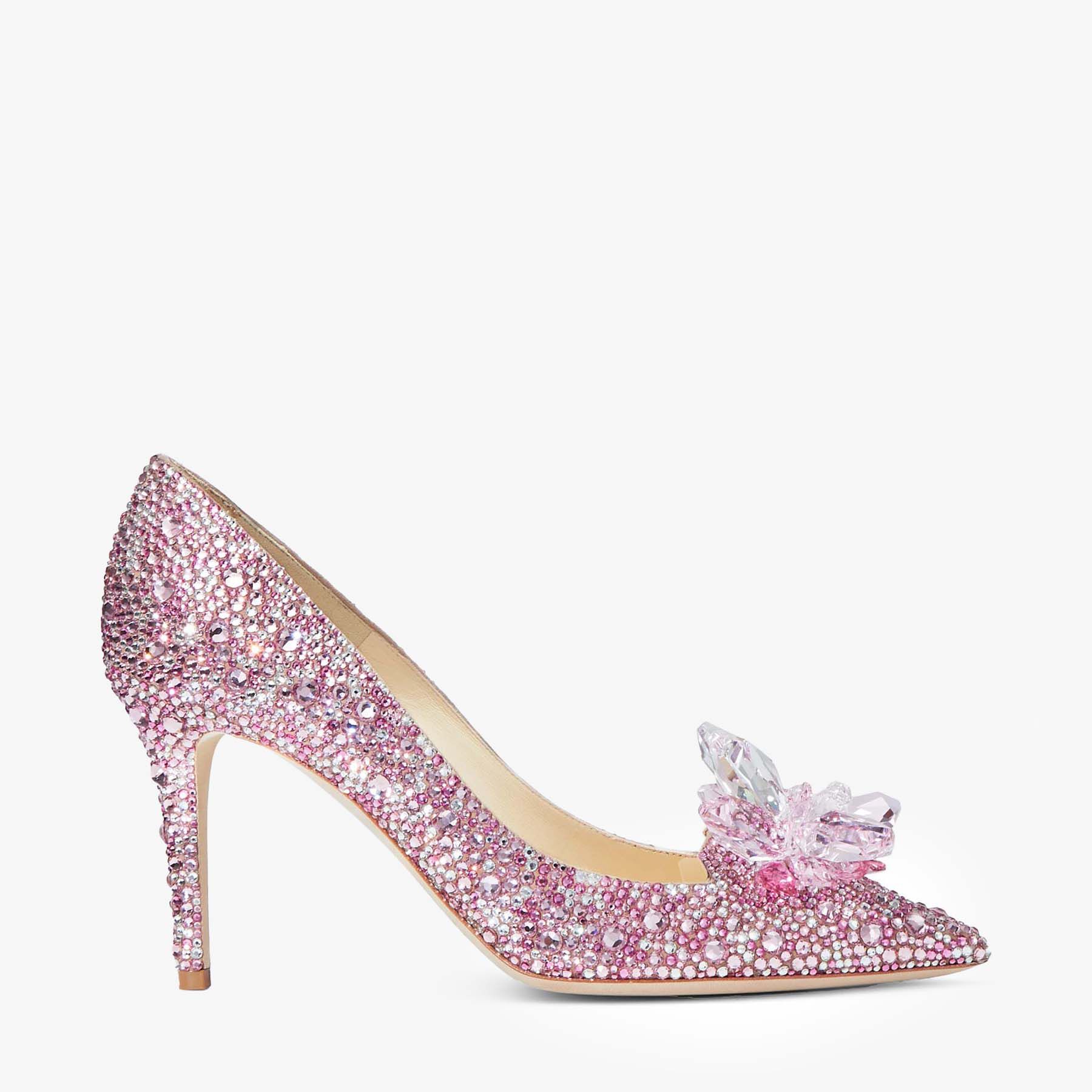 Alia Rose Mix Suede and Crystal Covered Pointy Toe Pumps