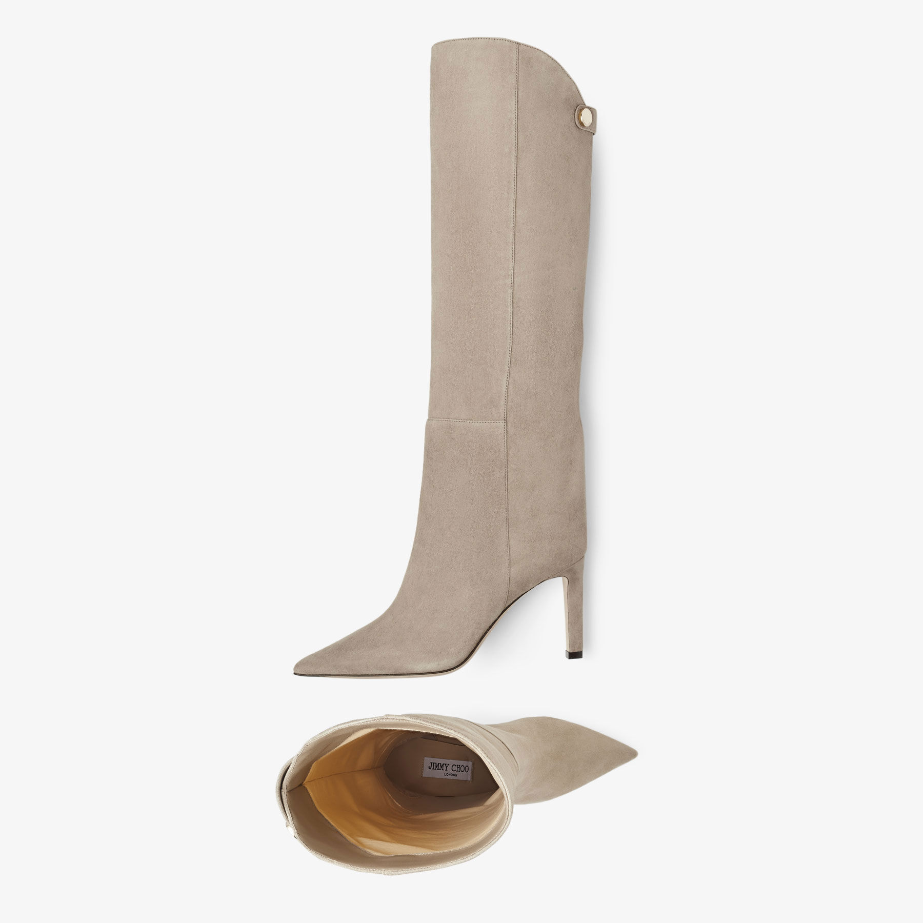 Alizze Knee Boot 85 Taupe Suede Knee-High Boots