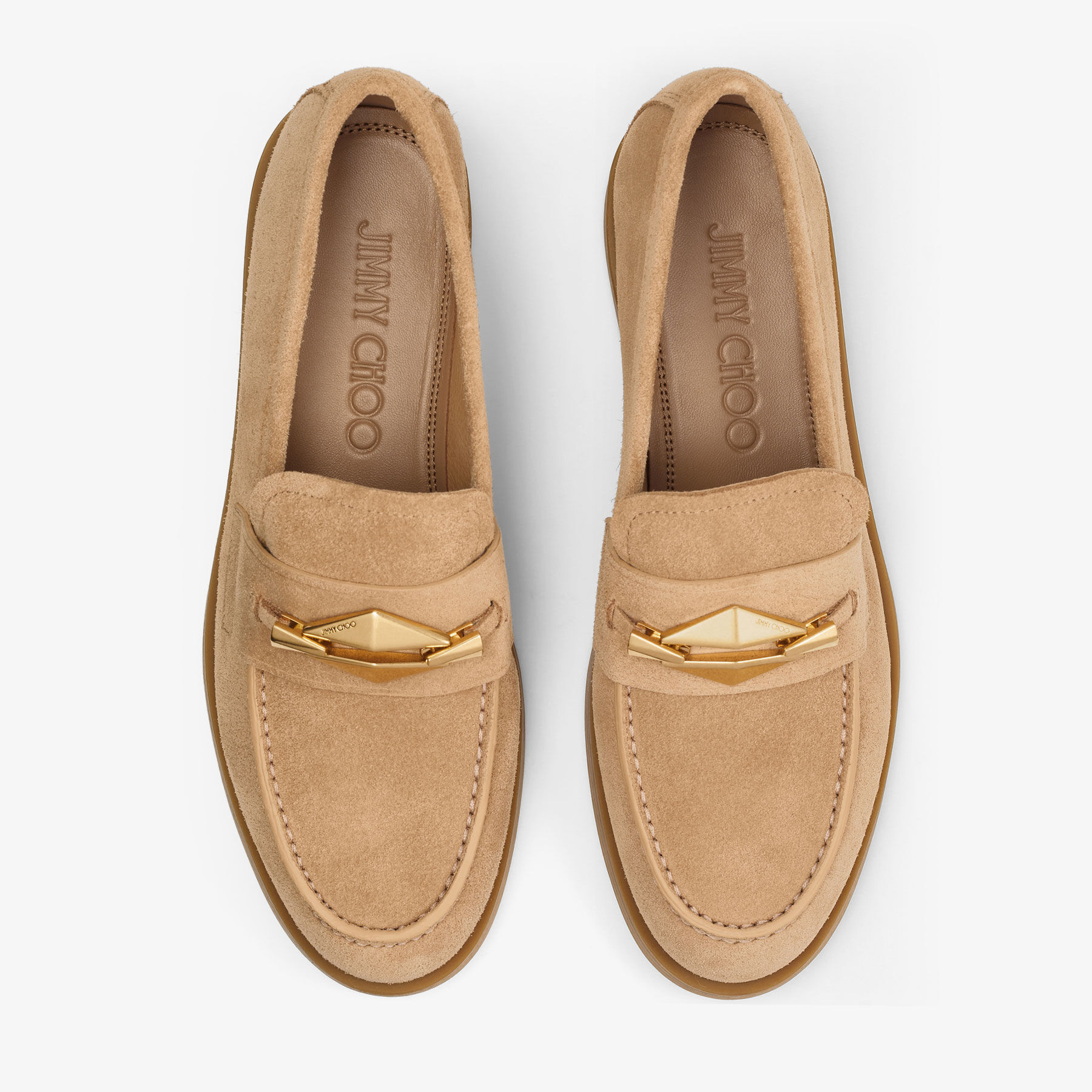 Maddie Diamond Biscuit Suede Loafers