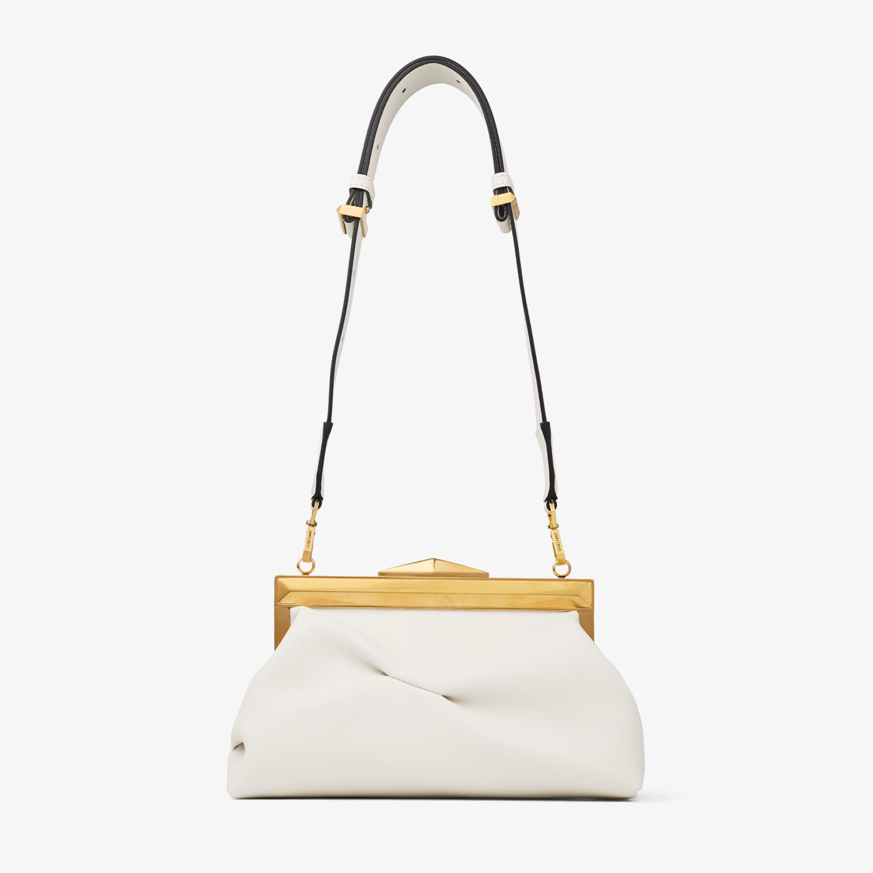 Diamond Frame Clutch S Latte Leather Clutch Bag