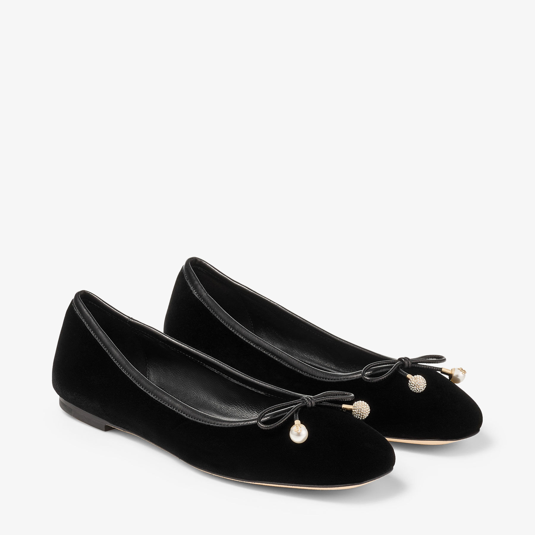 Elme Flat Black Velvet Flats