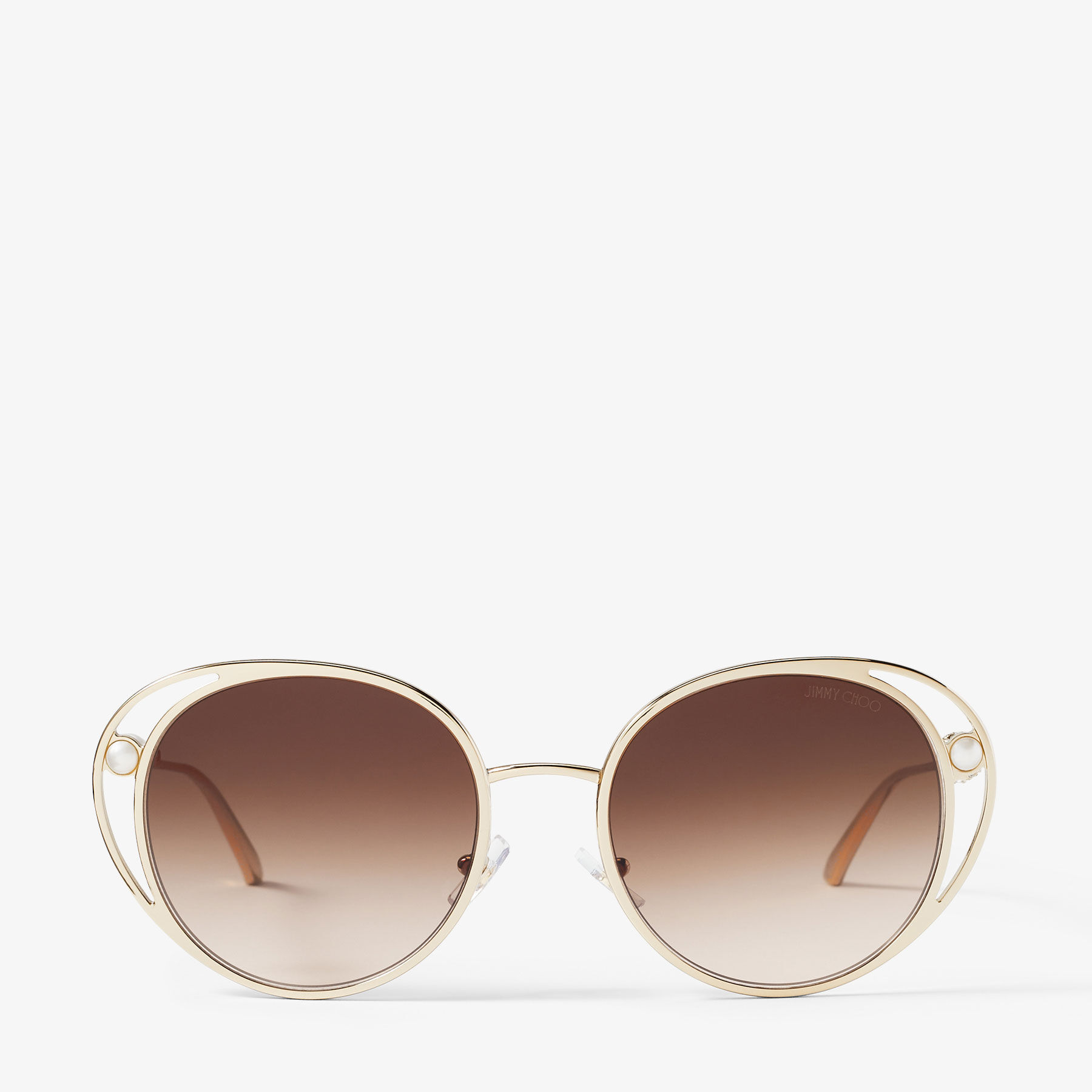 Angela Pale Gold Oval Sunglasses