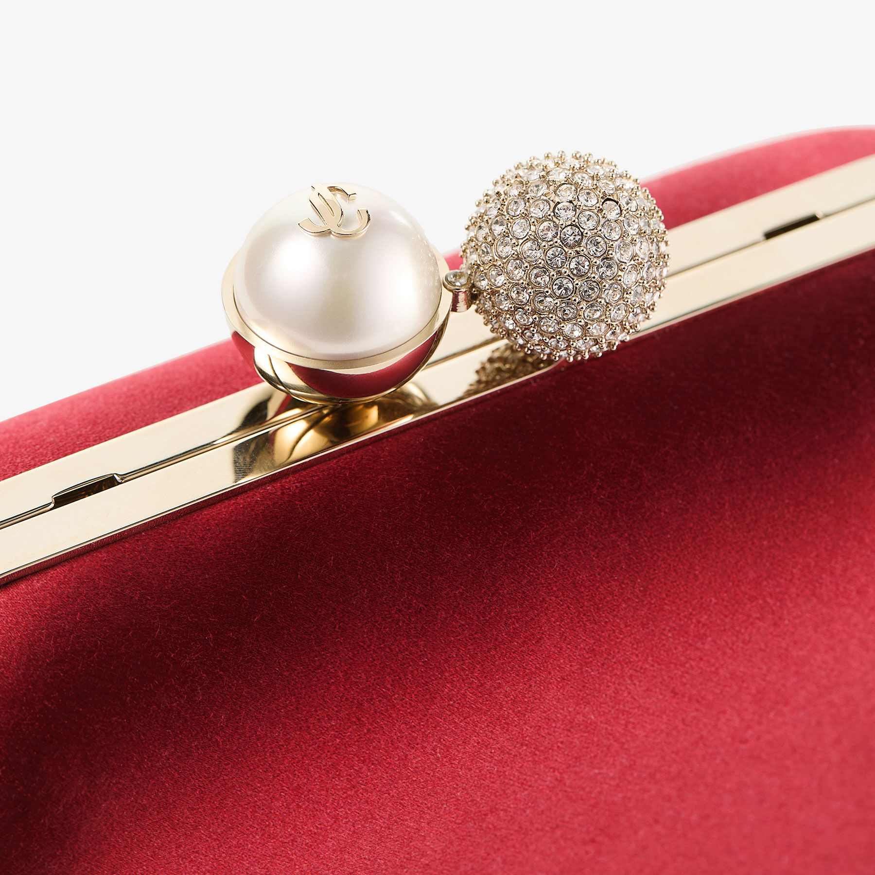 Cloud Ruby Red Satin Clutch Bag