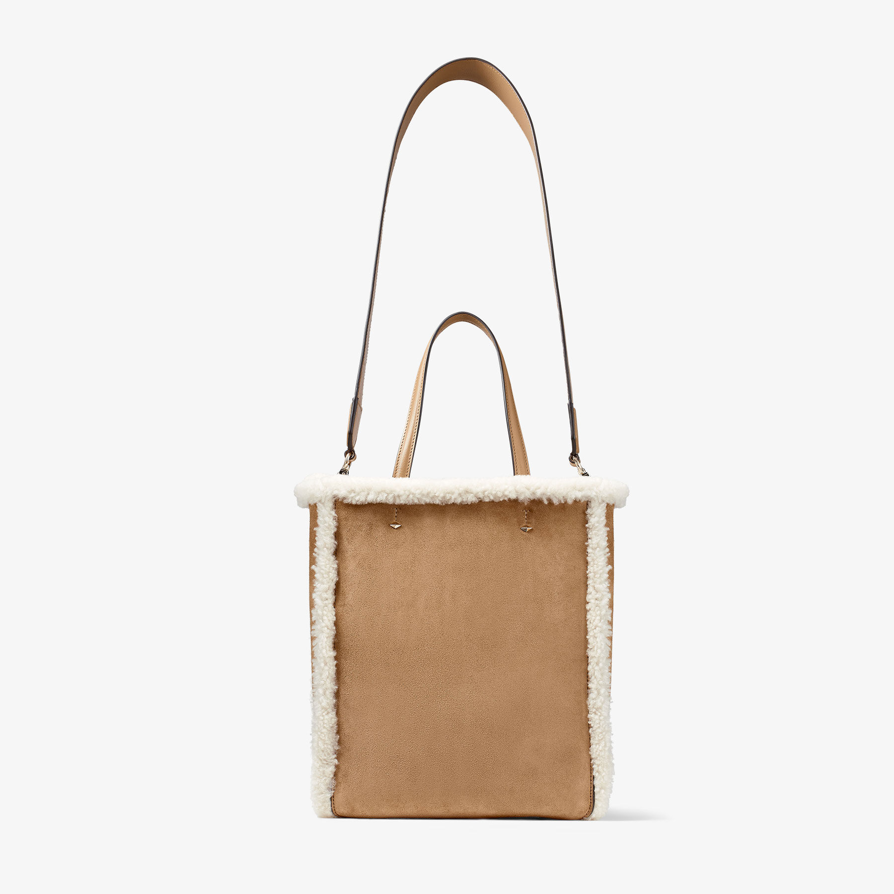 Lenny North-South M Rattan Suede Tote Bag