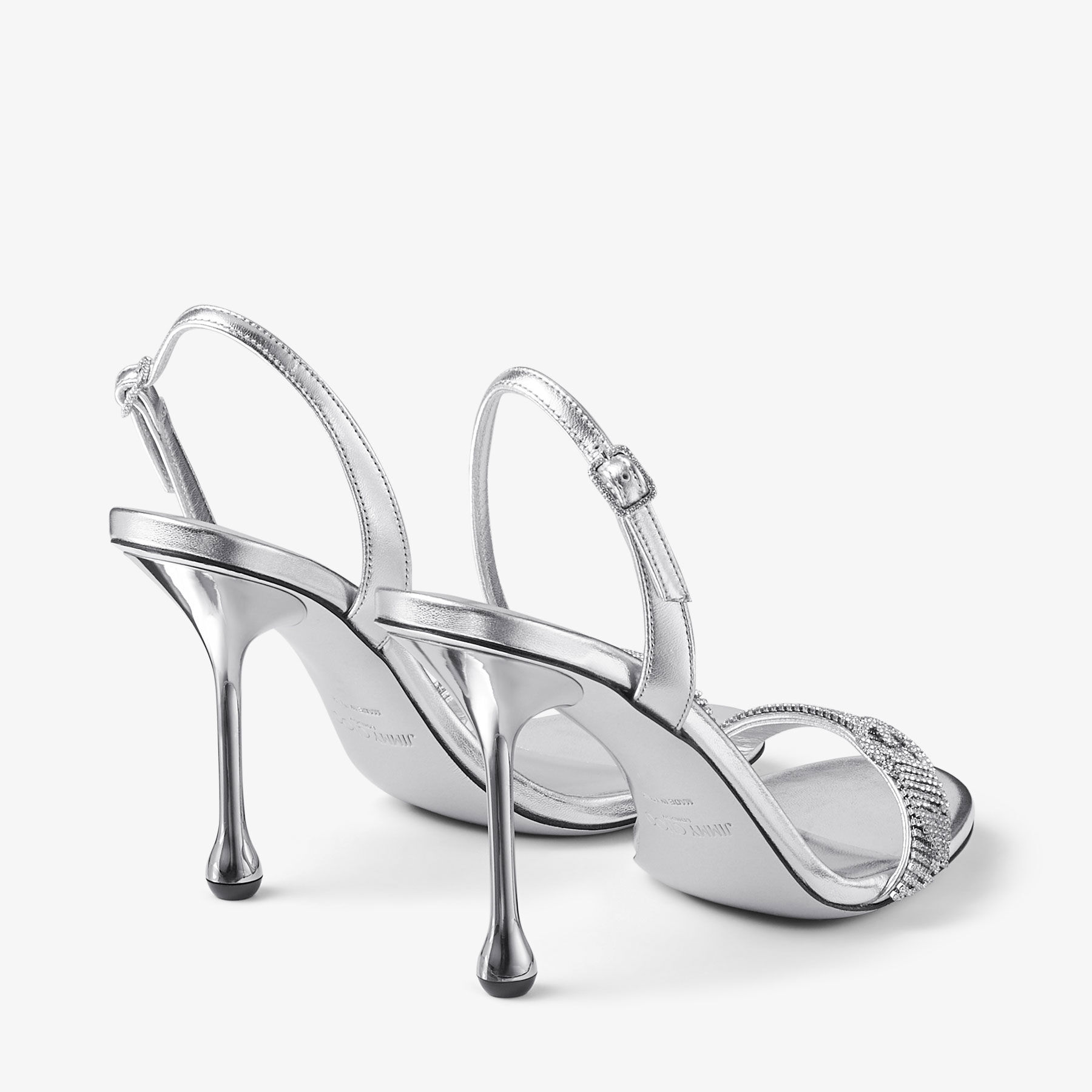 Tabatha 95 Silver Metallic Nappa Leather Sandals