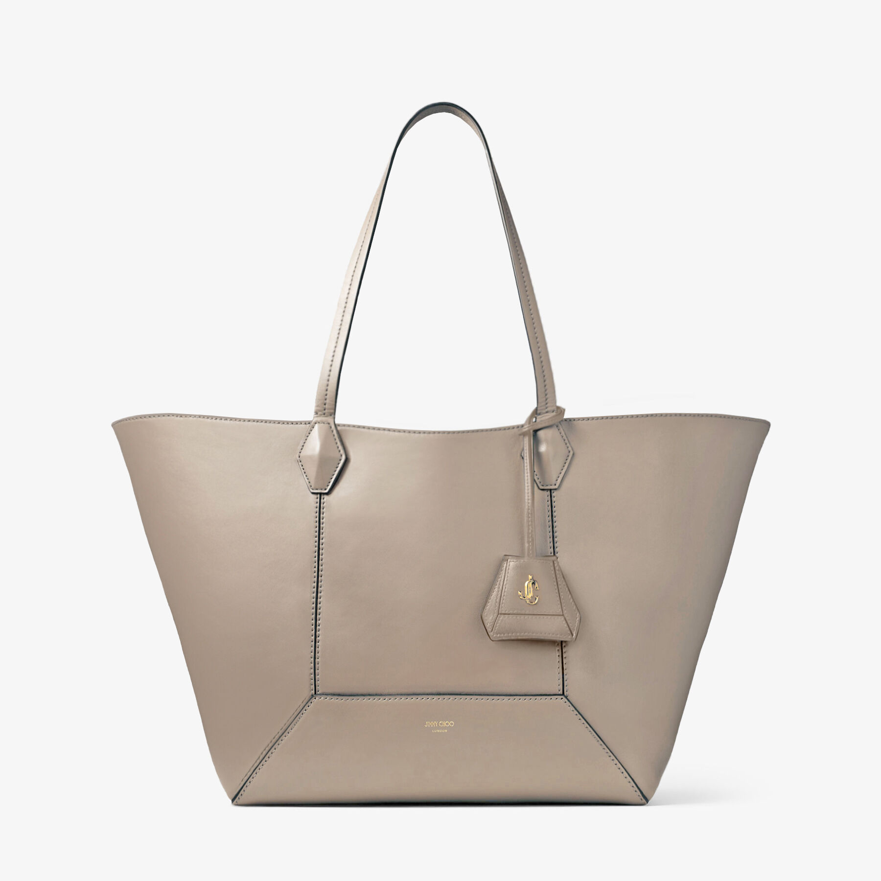 Diamond Tote M Taupe Calf Leather Tote Bag