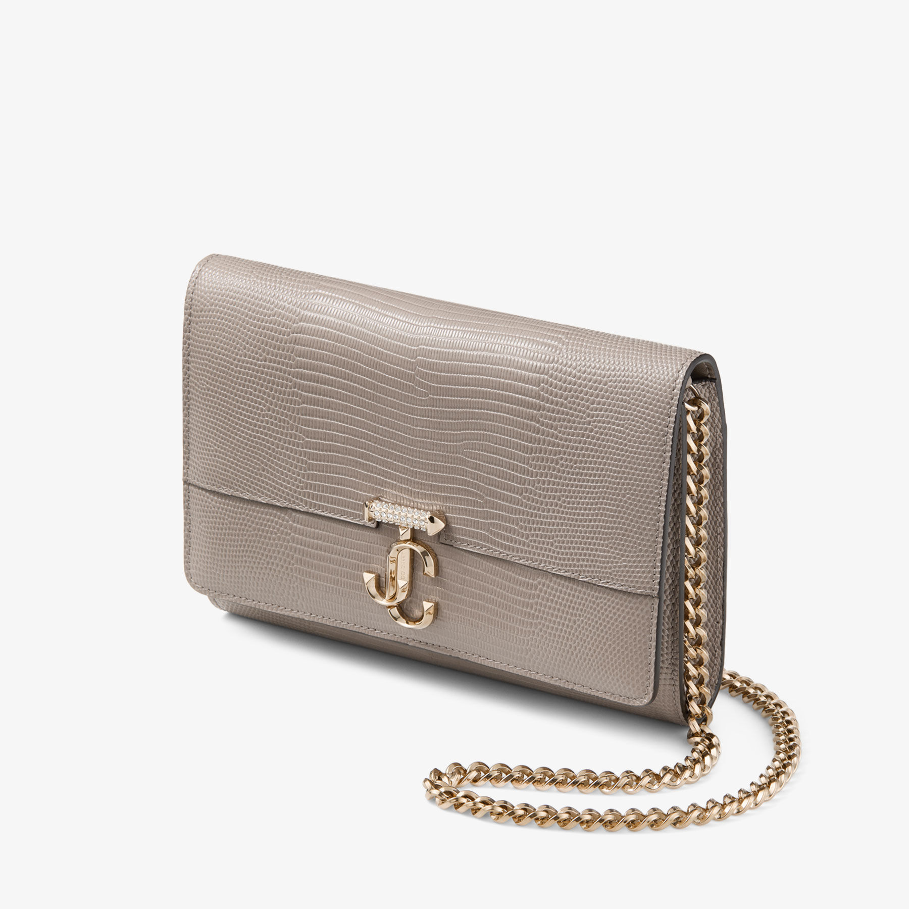 Avenue Clutch Taupe Lizard Printed Leather Clutch Bag