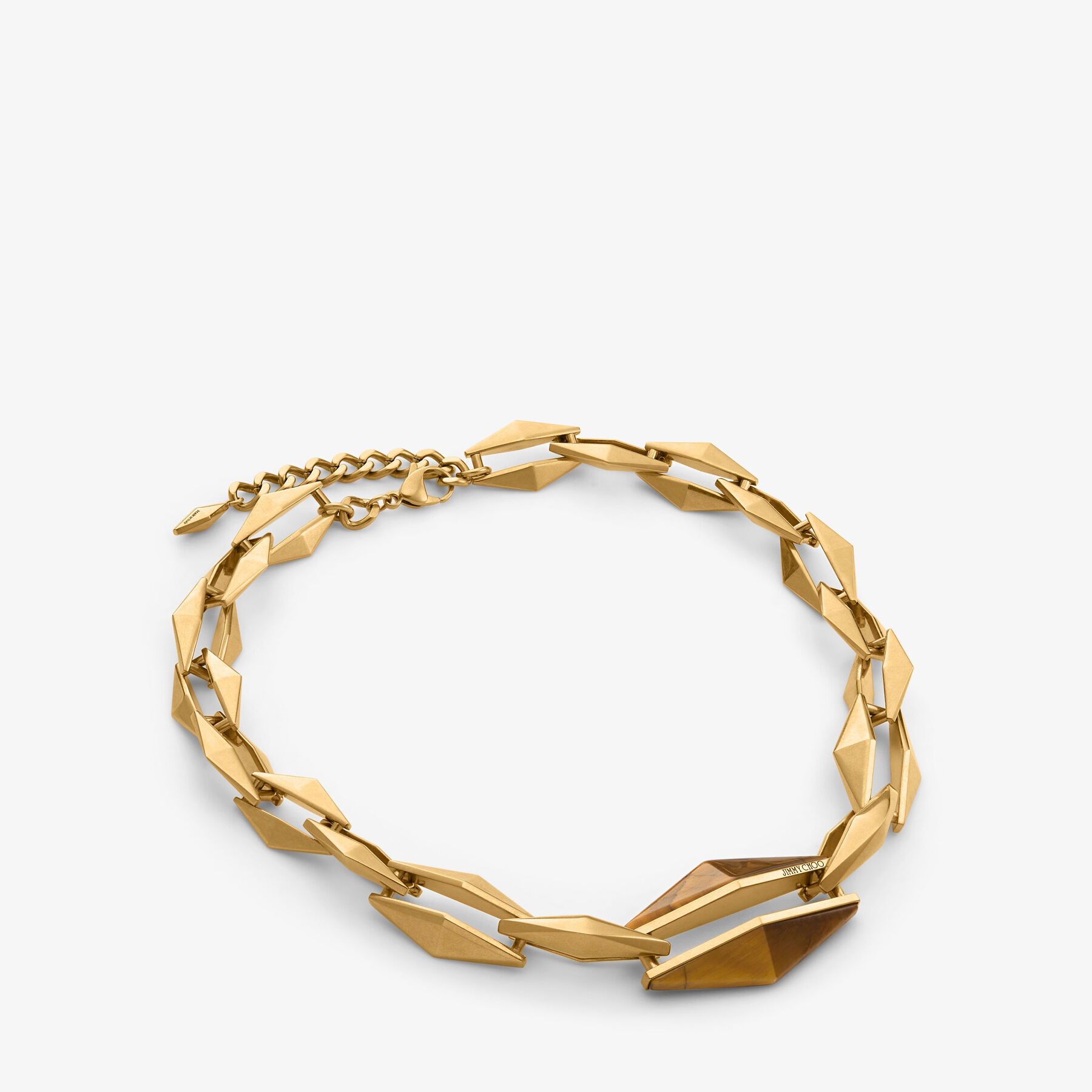 Diamond Link Necklace Gold Finish Diamond Quartz Necklace