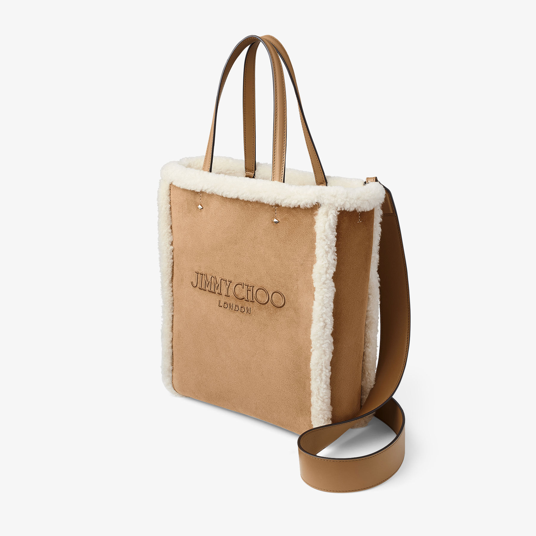 Lenny North-South M Rattan Suede Tote Bag