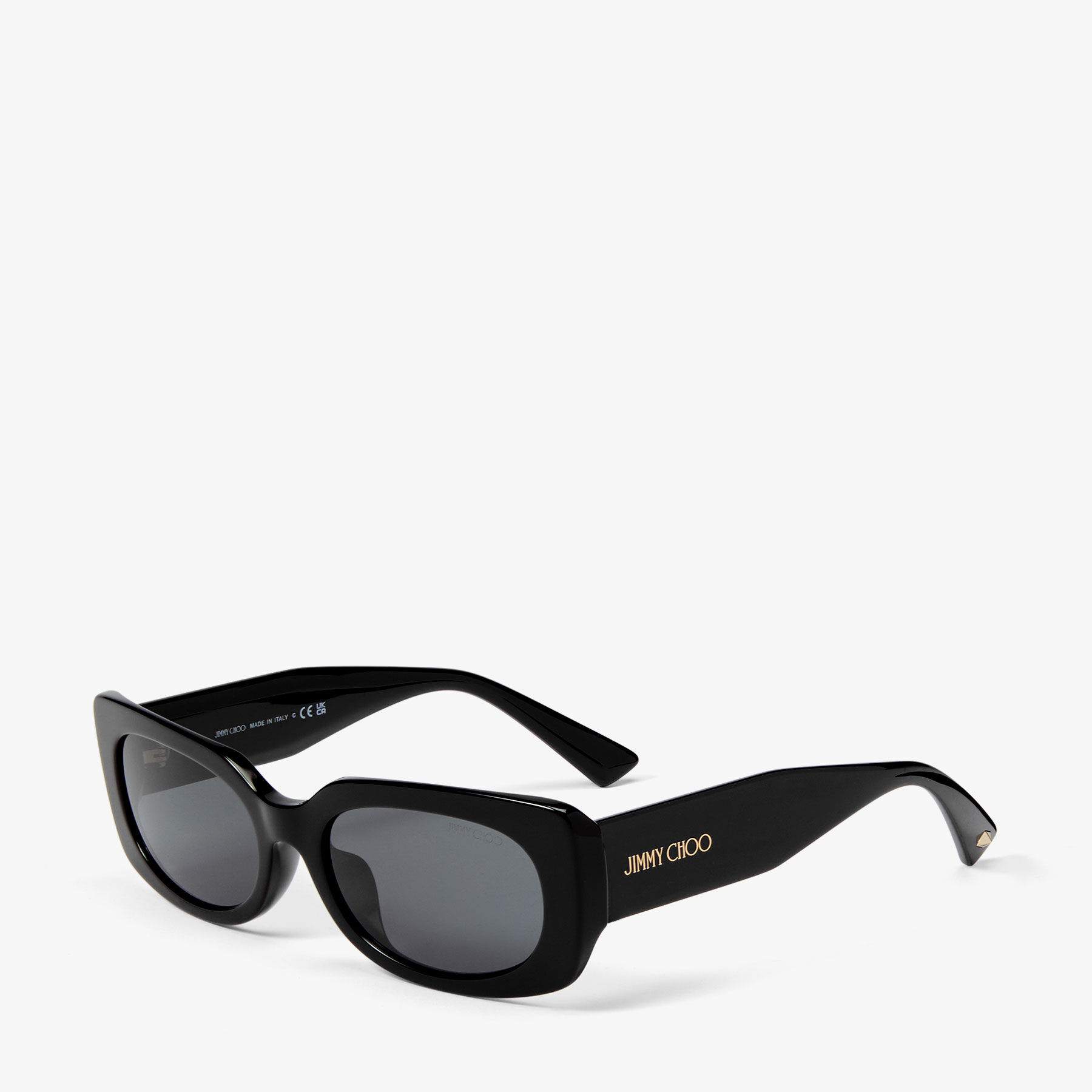 Emeline Black Rectangle Frame Sunglasses