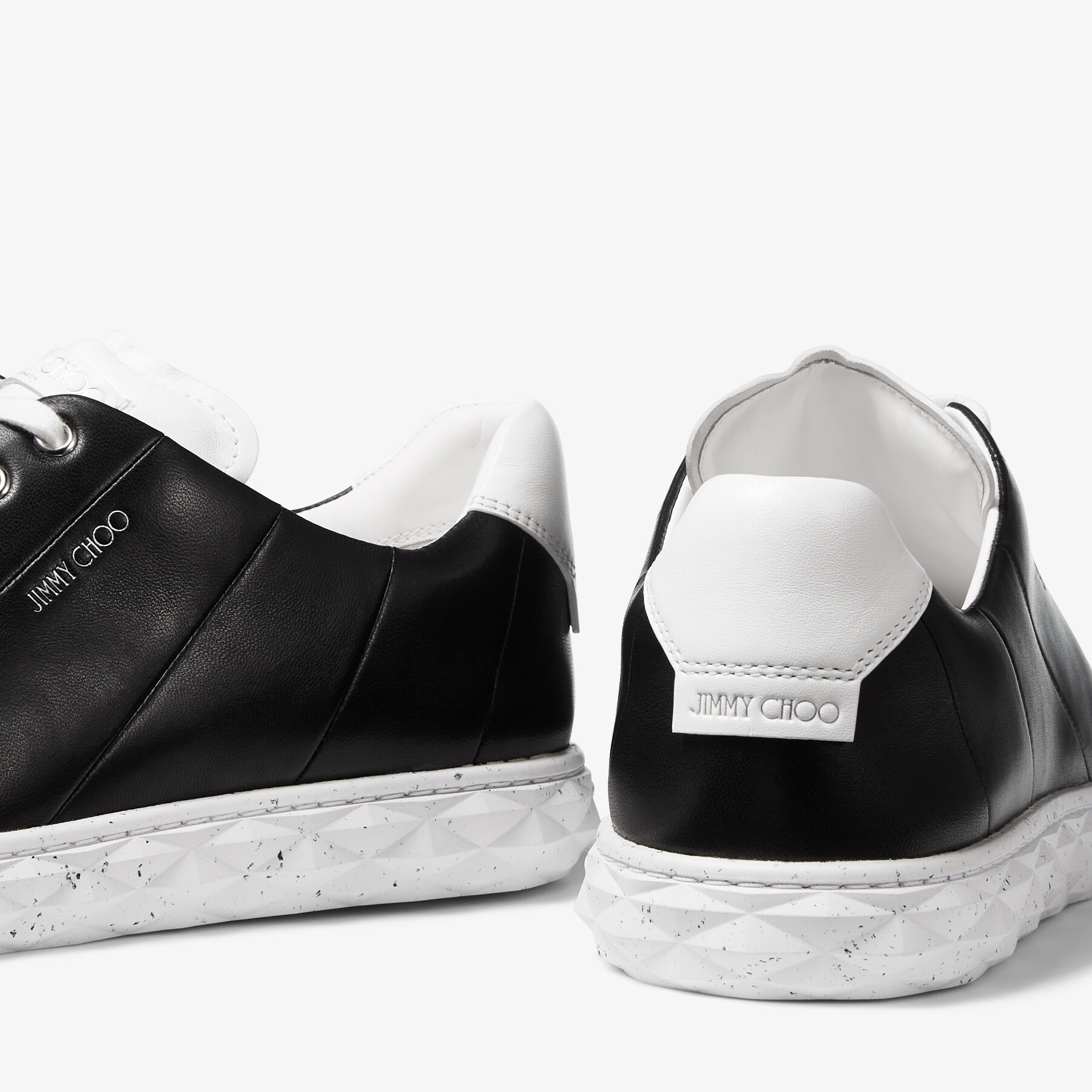 Diamond Light M Black Nappa Leather Low-Top Trainers