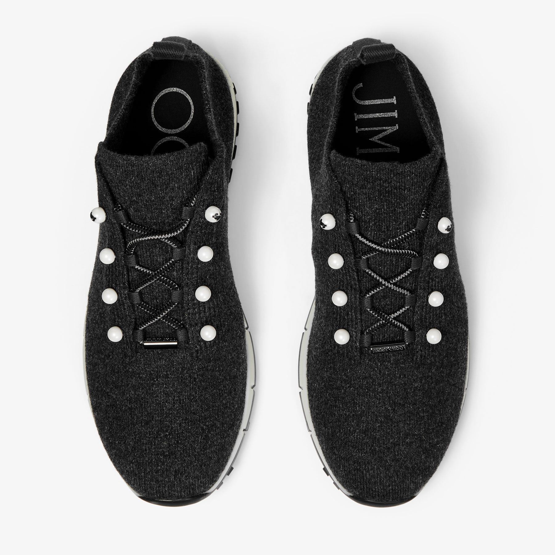 Veles Black Cashmere Knit Trainers