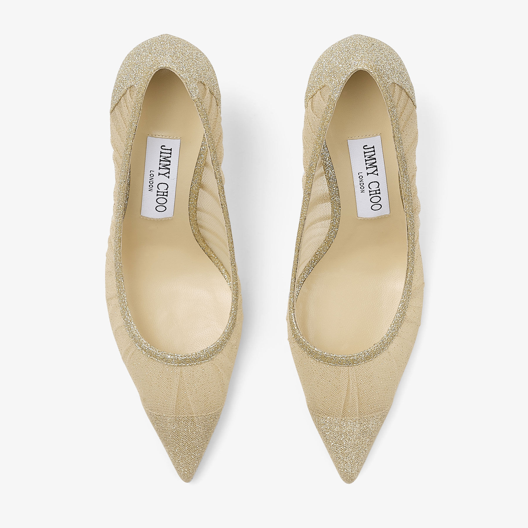 Love 85 Gold Glitter Pumps