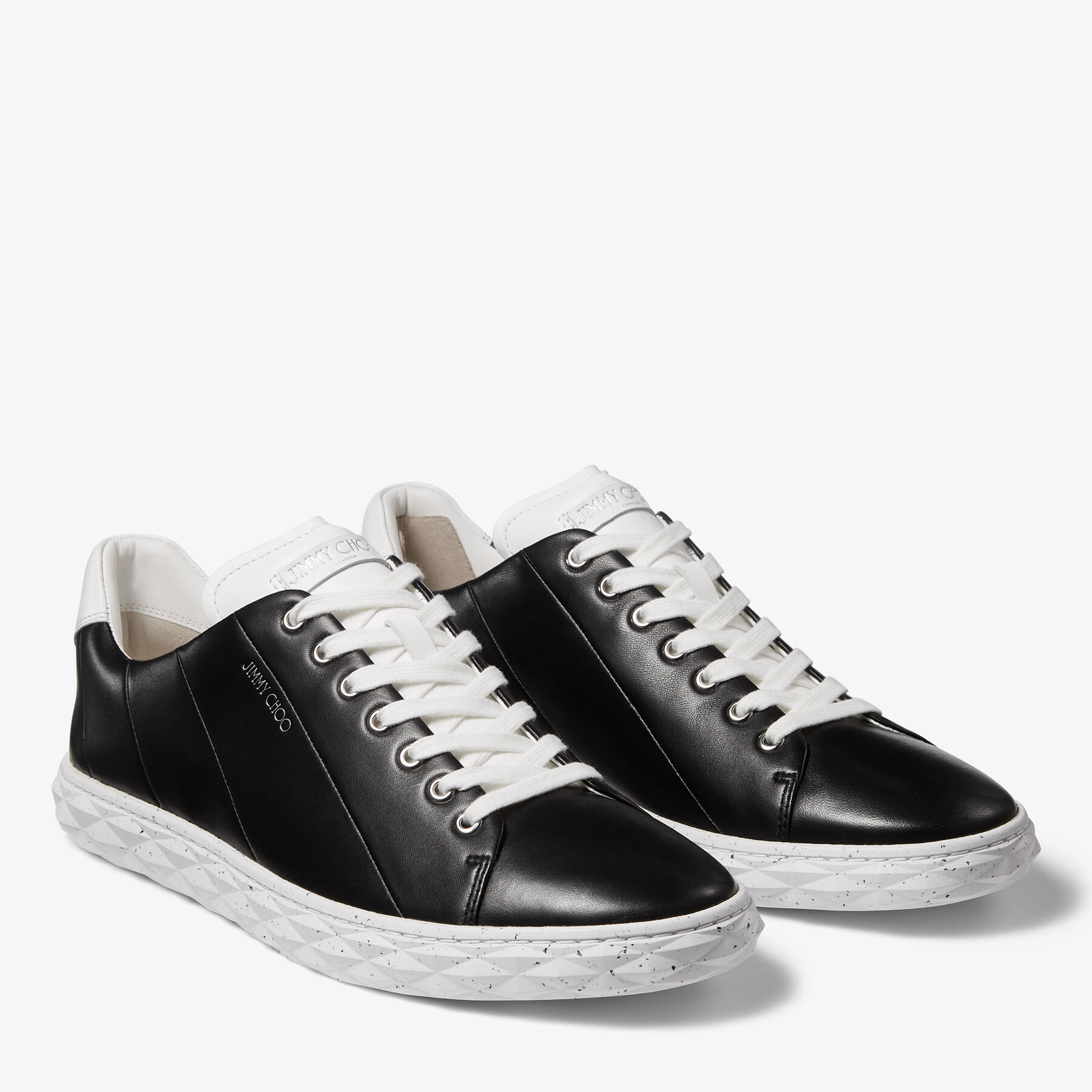 Diamond Light M Black Nappa Leather Low-Top Trainers