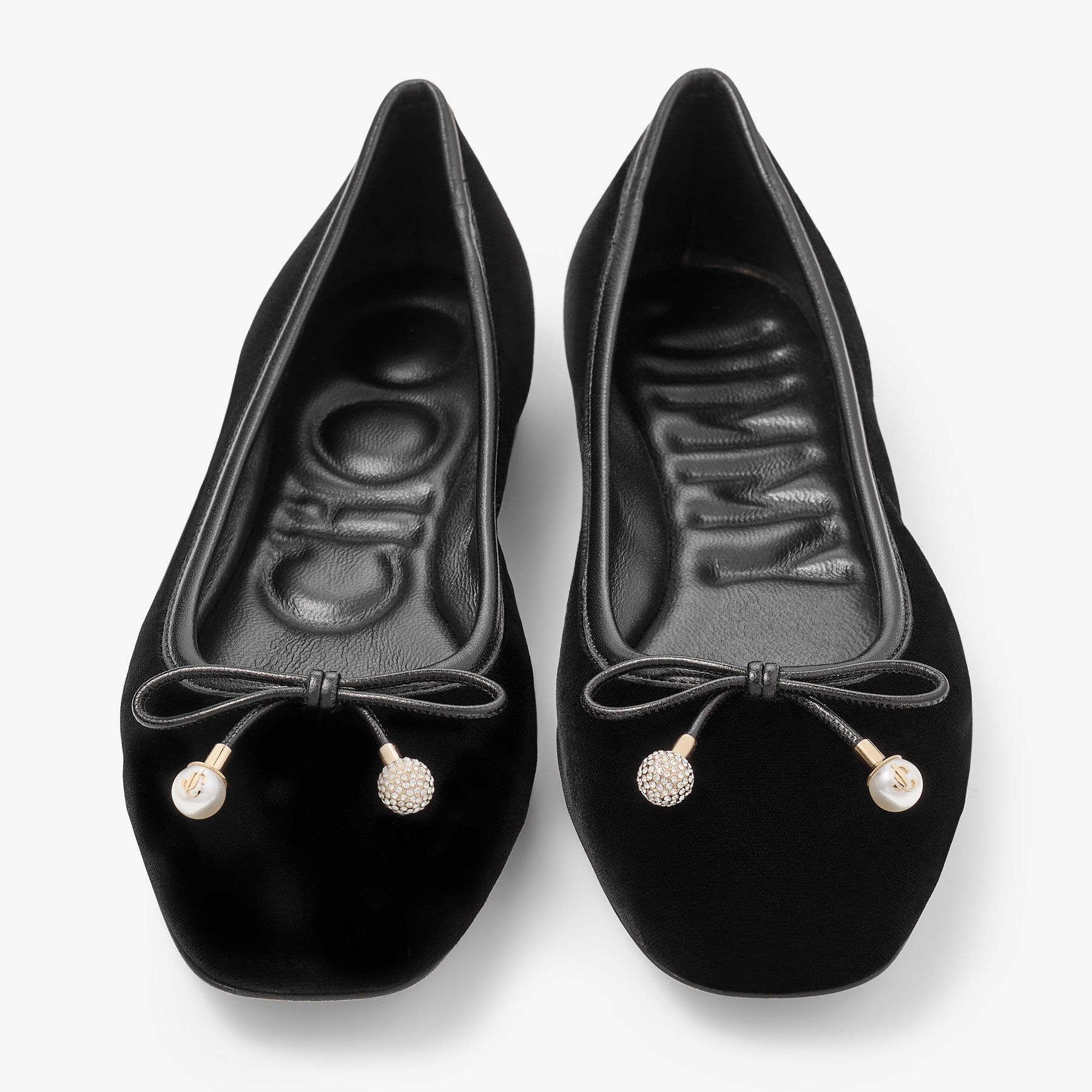 Elme Flat Black Velvet Flats