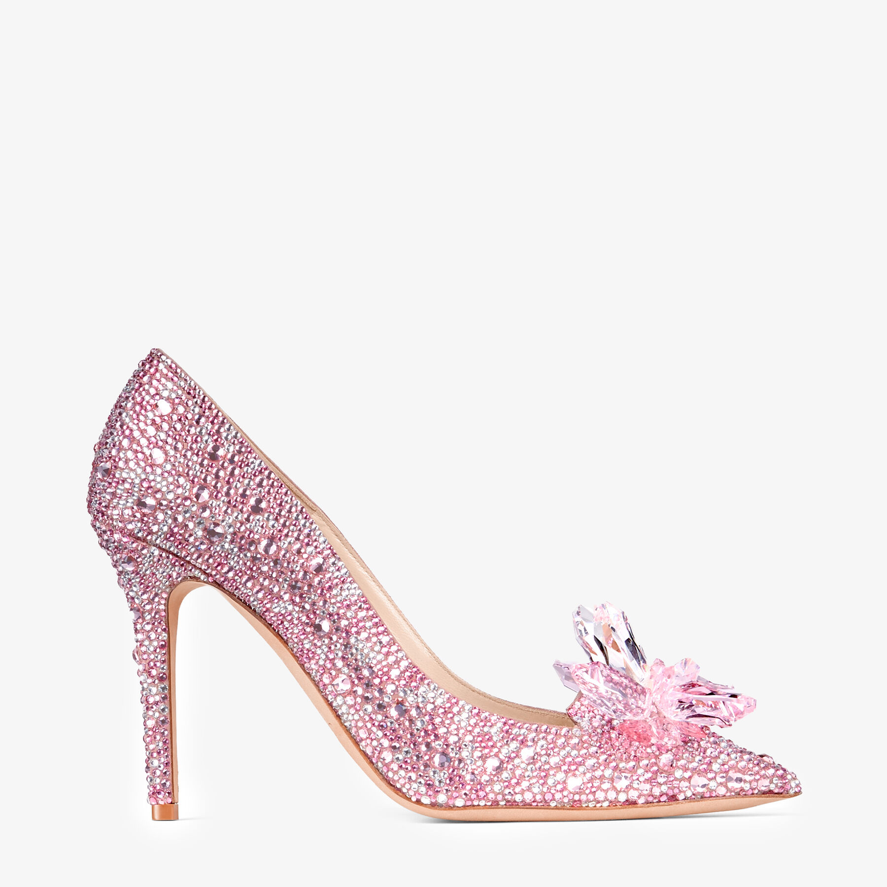 Avril Rose Mix Suede and Crystal Covered Pointy Toe Pumps