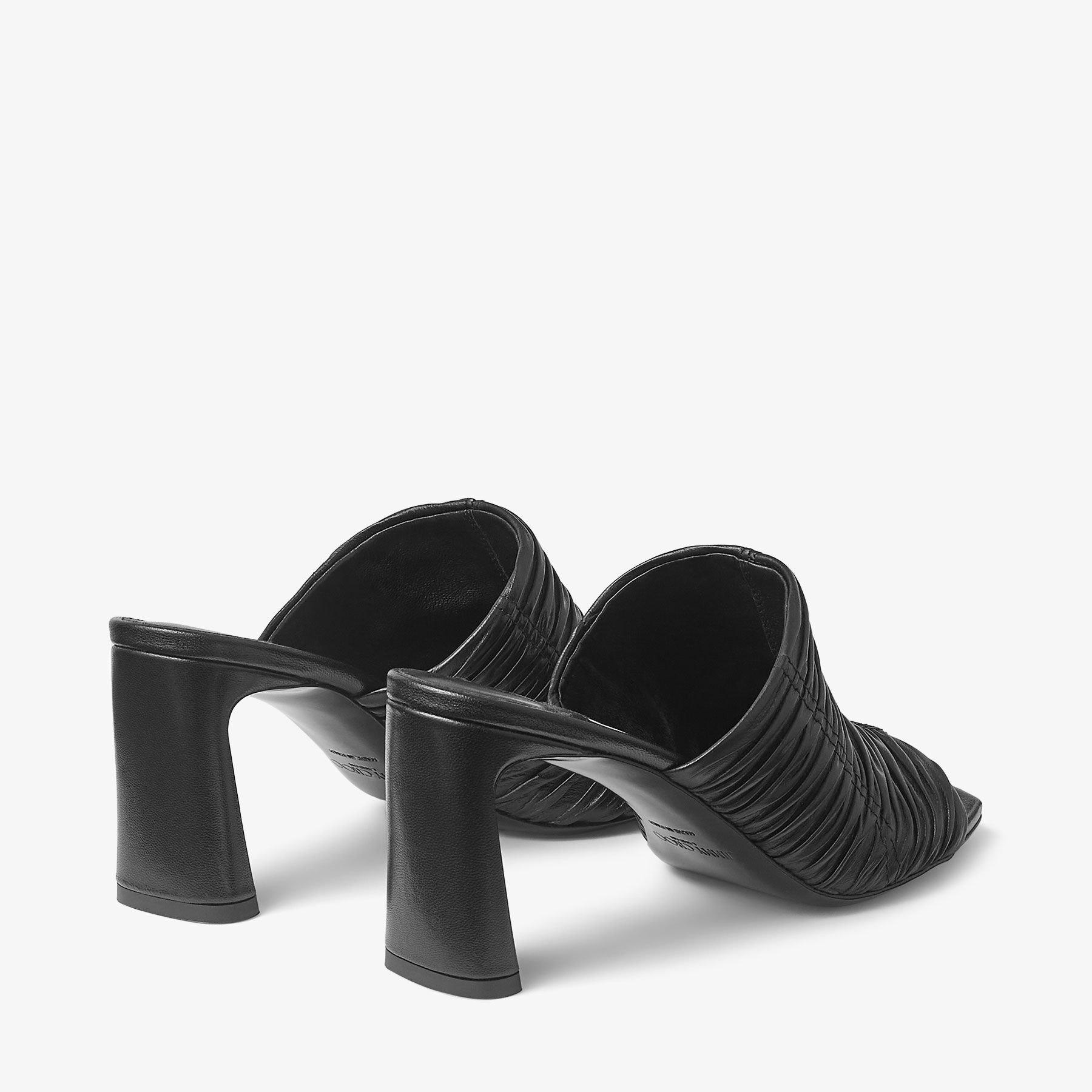Lua Mule 75 Black Leather Mules